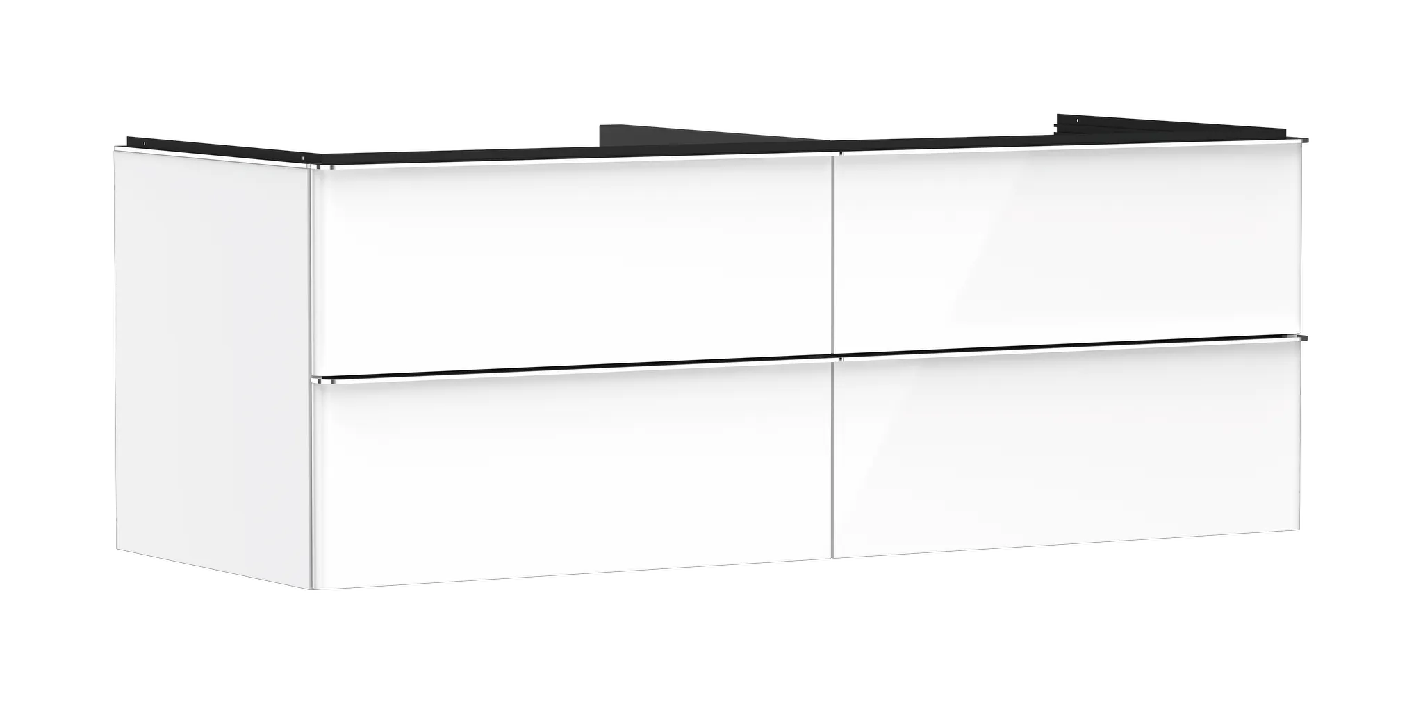 Hansgrohe Xelu Q Waschtischunterschrank Weiß Hochglanz 1360x550 mit 4 Schubkästen
