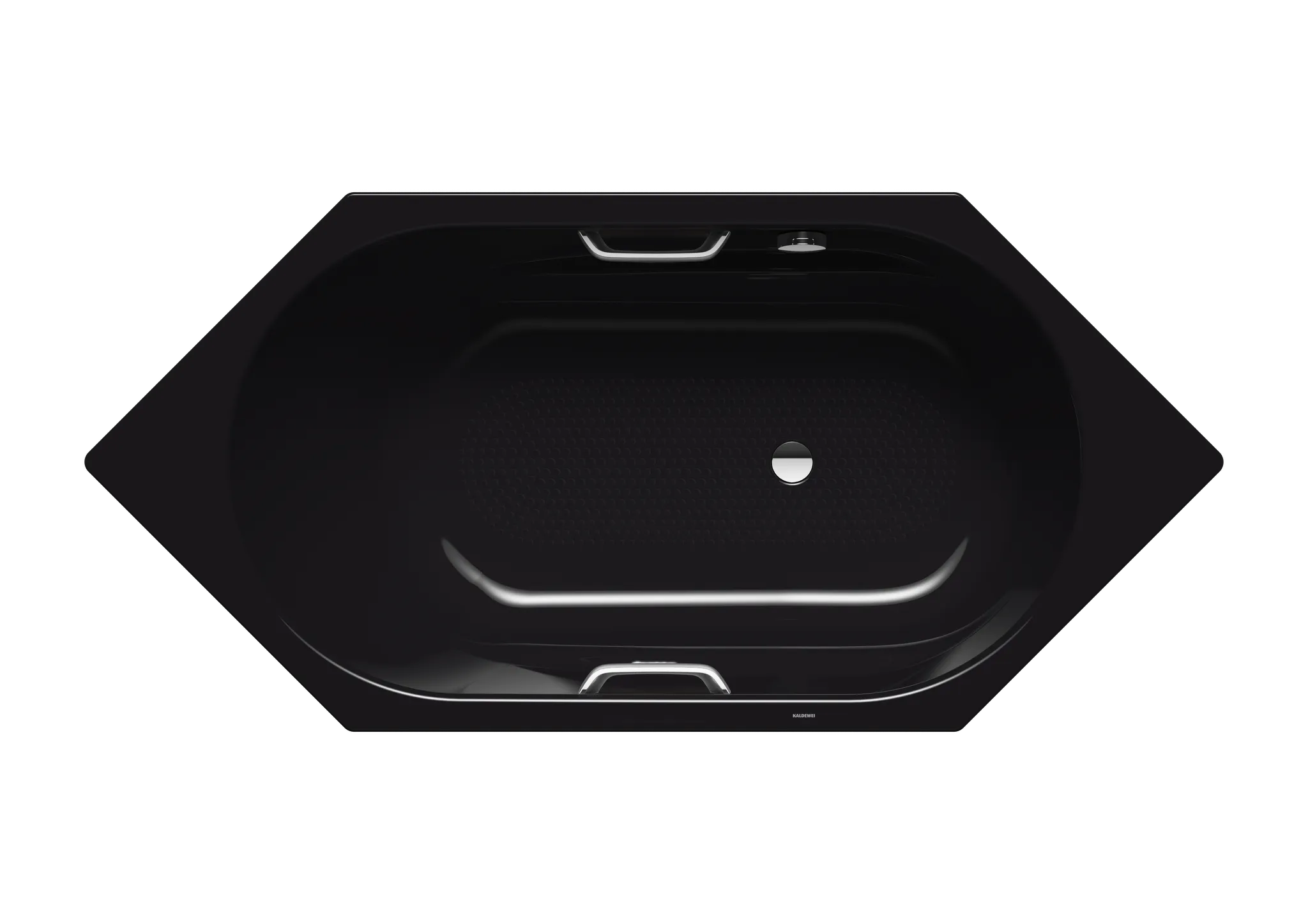 Kaldewei Badewanne „Vaio 6“ Star 190 × 90 cm, mit Grifflochbohrungen mit gegenüberliegender Überlaufbohrung, in schwarz