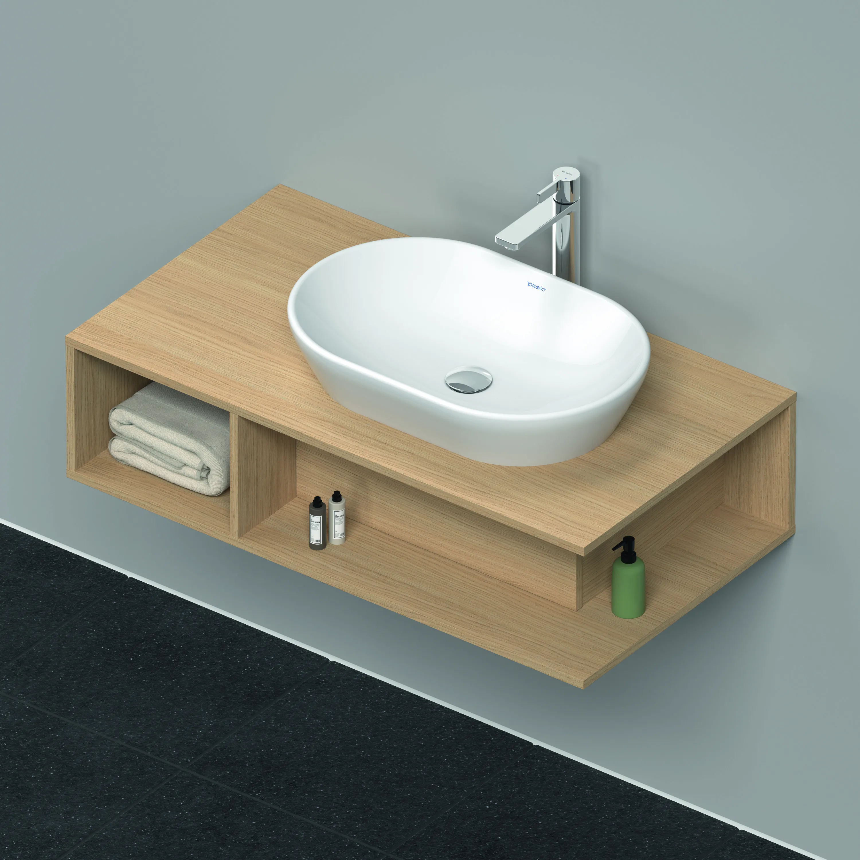 Duravit Waschtischunterschrank wandhängend „D-Neo“ 100 × 26 × 55 cm Eiche Natur