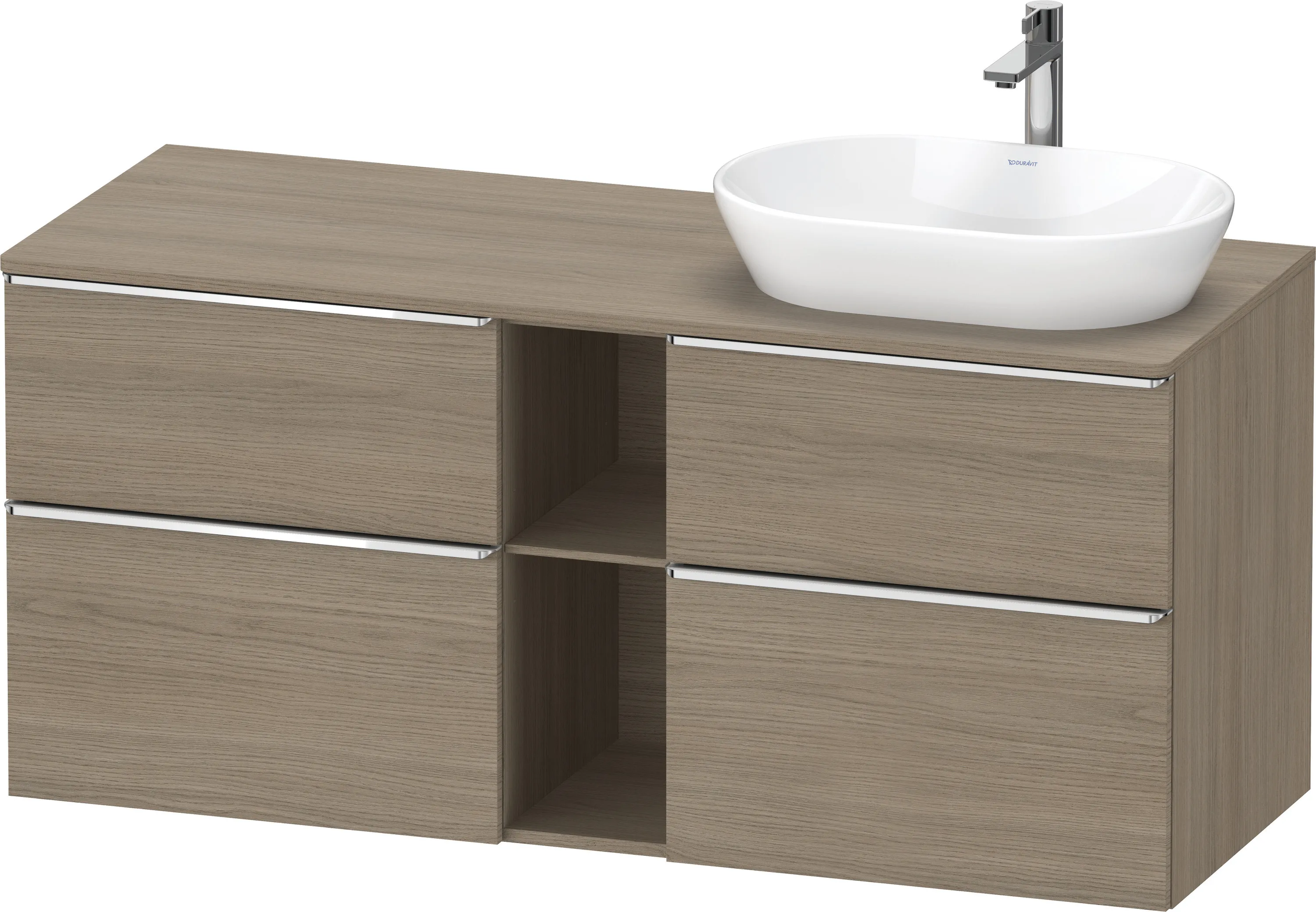 Duravit Waschtischunterschrank wandhängend „D-Neo“ 140 × 66,4 × 55 cm in Eiche Terra