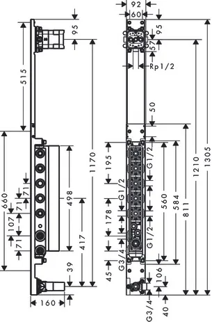 Hansgrohe Unterputz-Armatur „Axor ShowerComposition“ Ausladung 0 mm Hansgrohe Unterputz-Armatur „Axor ShowerComposition“ Ausladung 0 mm
