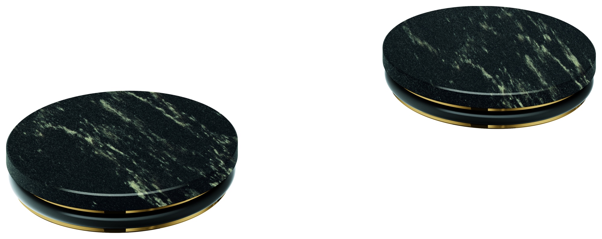 Einlagen Atrio Private Collection 48461, Material: Vanilla Noir Caesarstone Quarzverbundwerkstoff, für Knopfbetätigungen 20 595 und 20 589, chrom