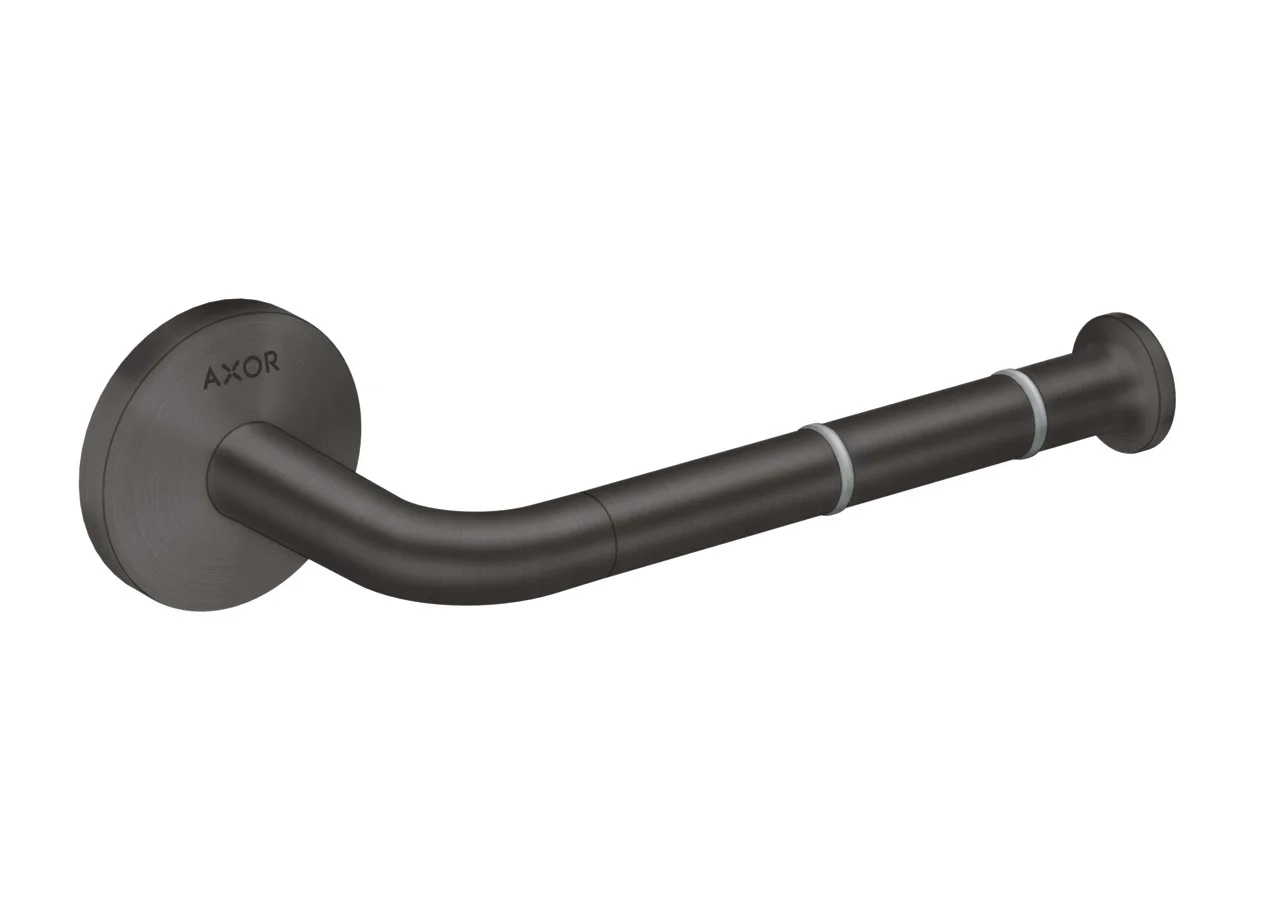 Hansgrohe AXOR Universal Circular Toilettenpapierhalter Brushed Black Chrome, Wandmontage, horizontal/vertikal, Metall, Bohrloch 6 mm, 35 mm Bohrabstand