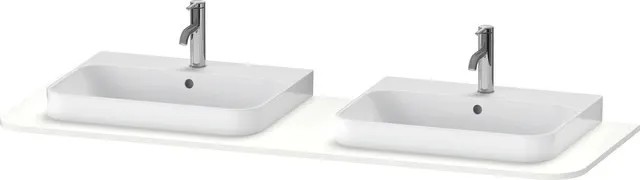Duravit Konsole „Happy D.2 Plus“, links und rechts Ausschnitte: 2 / Farbe: Weiß Seidenmatt / Größe: 160 × 55 × 1,6 cm Duravit Konsole „Happy D.2 Plus“, links und rechts Ausschnitte: 2 / Farbe: Weiß Seidenmatt / Größe: 160 × 55 × 1,6 cm