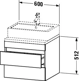 Duravit Waschtischunterschrank wandhängend „DuraStyle“ 60 × 51,2 × 54,8 cm Duravit Waschtischunterschrank wandhängend „DuraStyle“ 60 × 51,2 × 54,8 cm