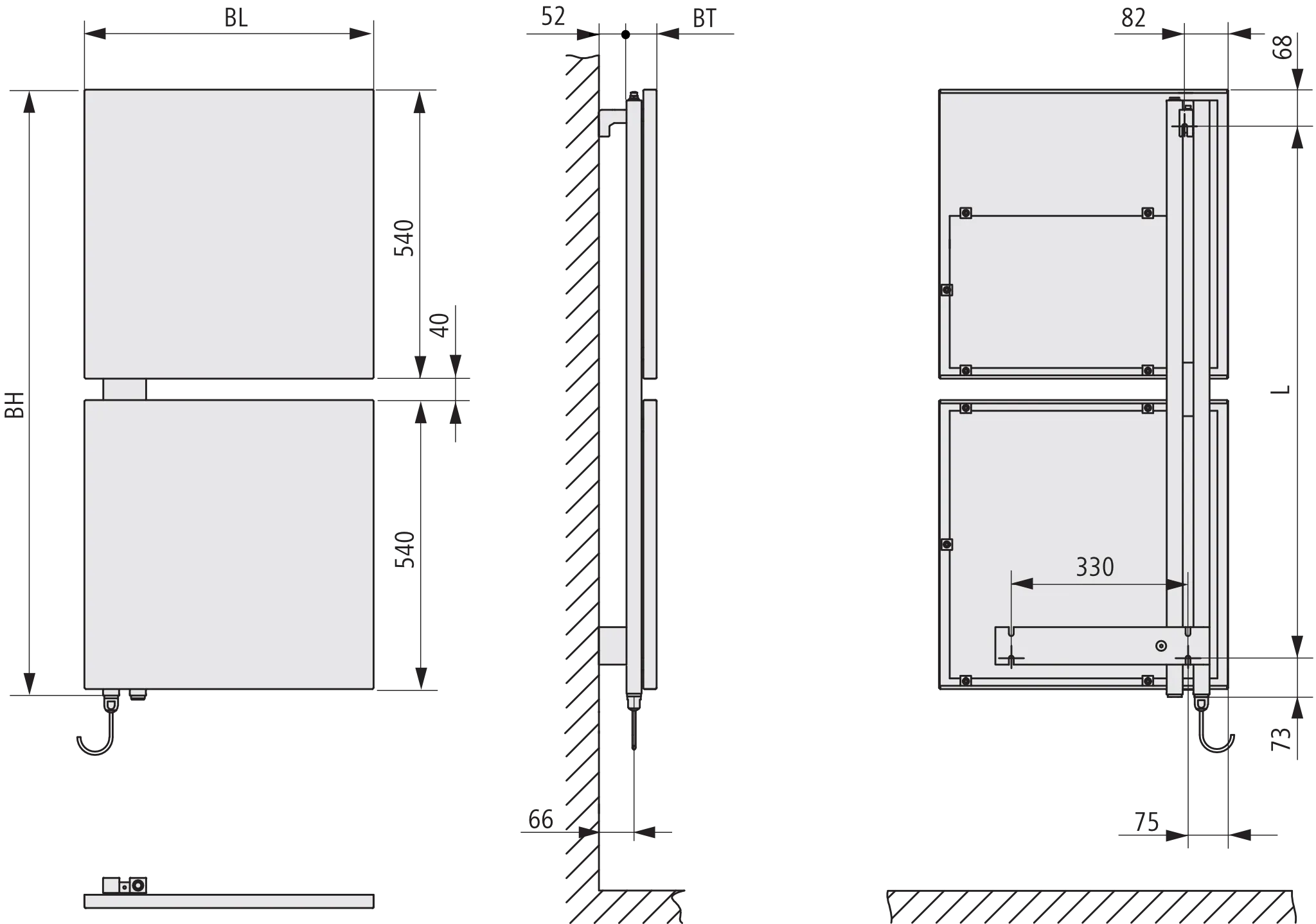 Kermi Design-Elektroheizkörper „Signo®-E“ 54 × 113 cm in Weiß