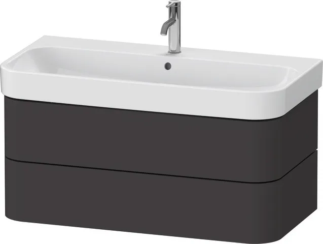 Duravit Waschtischunterschrank wandhängend „Happy D.2 Plus“ 97,5 × 41,5 × 49 cm Graphit Supermatt