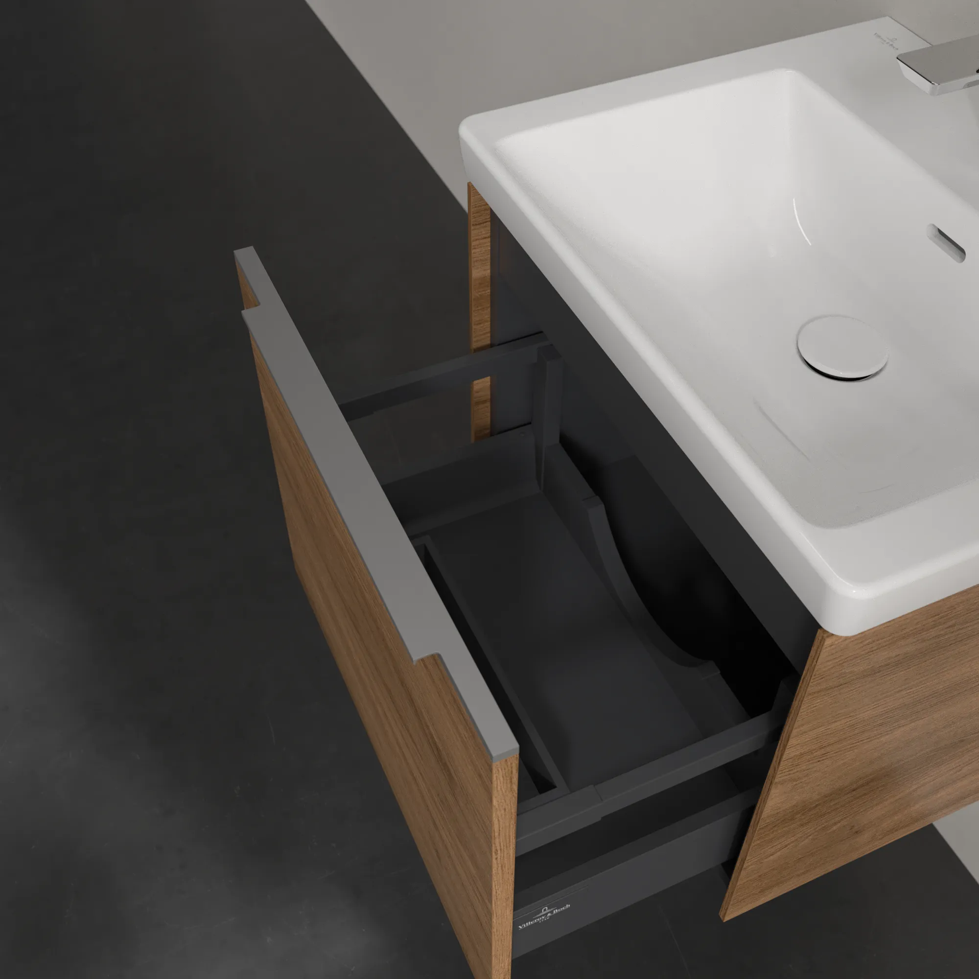 Villeroy & Boch Waschtischunterschrank „Subway 3.0“ für Schrankwaschtisch 523 × 429 × 448 mm Kansas Oak, für Becken mittig