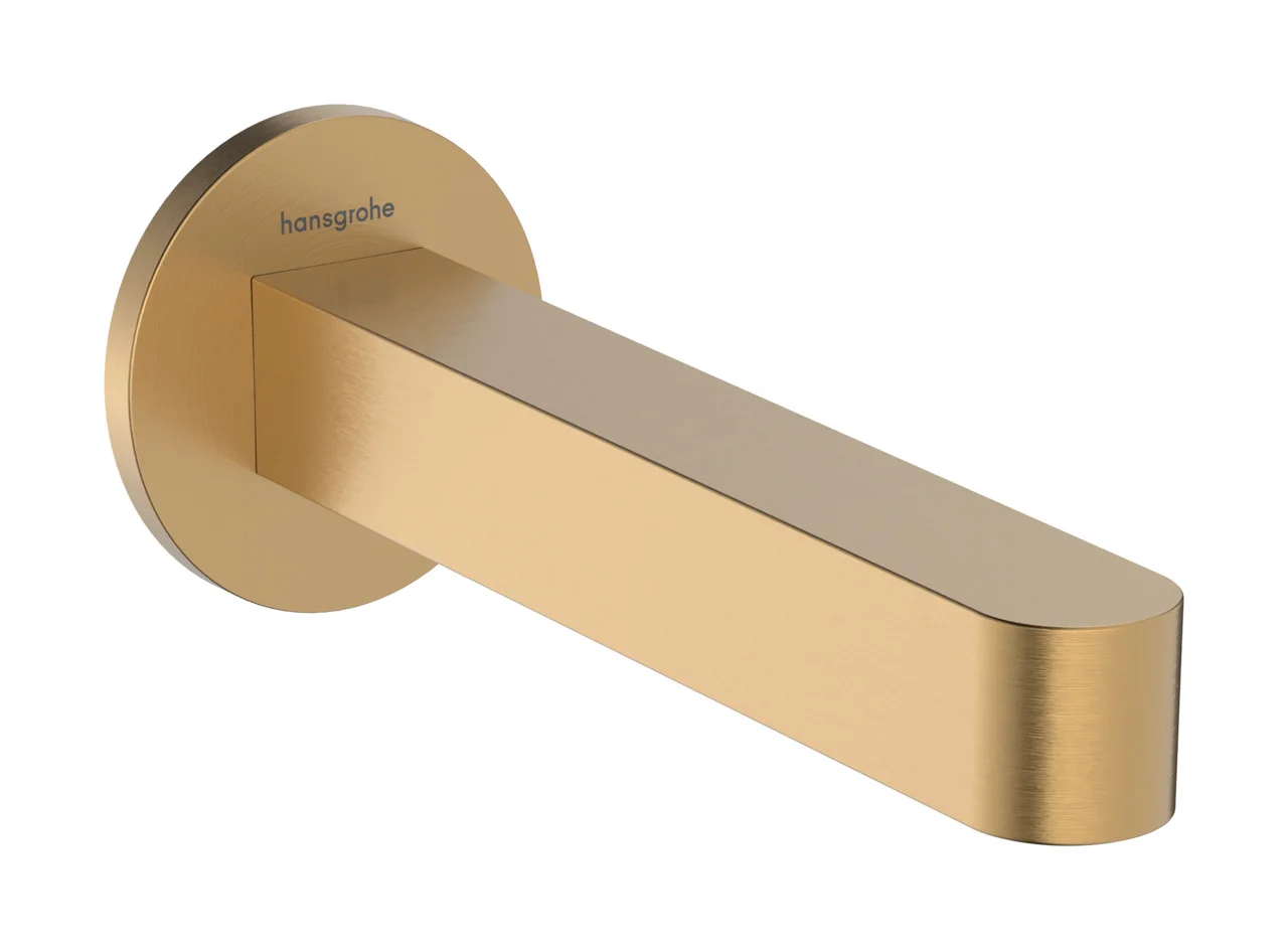 Hansgrohe Finoris Wanneneinlauf BBR, Brushed Bronze, Ausladung 174 mm, Wandmontage, max. Durchfluss 20,3 l/min bei 3 bar