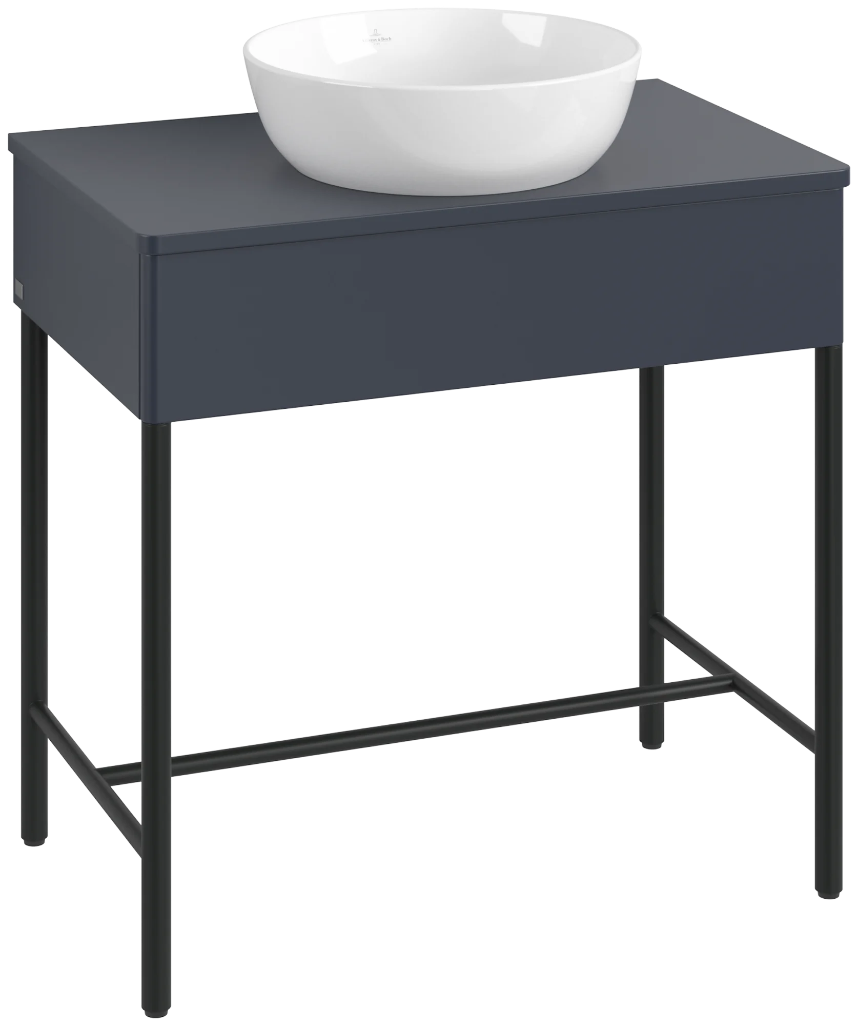 Villeroy & Boch Waschbeckenunterschrank Artis, Eckig, Midnight Blue Matt Lacquer, 800x782x500 mm, mit Metallgestell und Push-to-open Funktion
