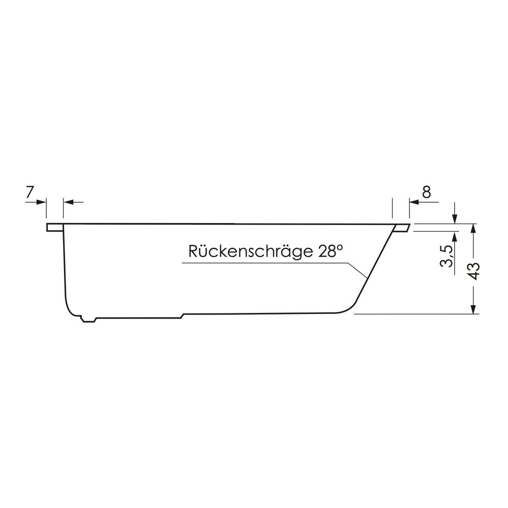 repaBAD Badewanne „Dublin“ rechteck 1700 × 750 mm, Fußablauf in Weiß repaBAD Badewanne „Dublin“ rechteck 1700 × 750 mm, Fußablauf in Weiß