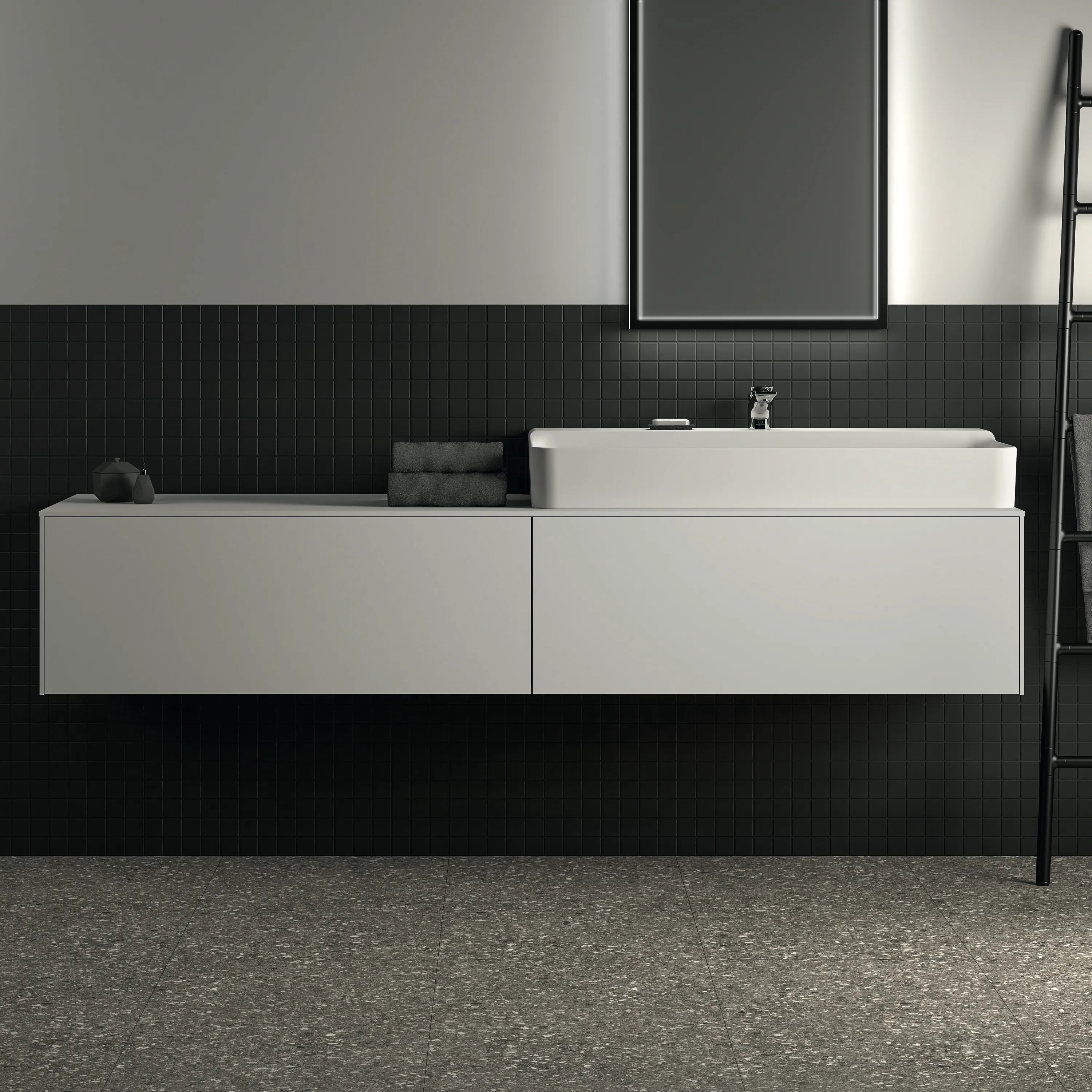Ideal Standard Waschtischunterschrank „Conca“ 198,7 × 37 × 50,5 cm Weiß matt lackiert Ideal Standard Waschtischunterschrank „Conca“ 198,7 × 37 × 50,5 cm Weiß matt lackiert