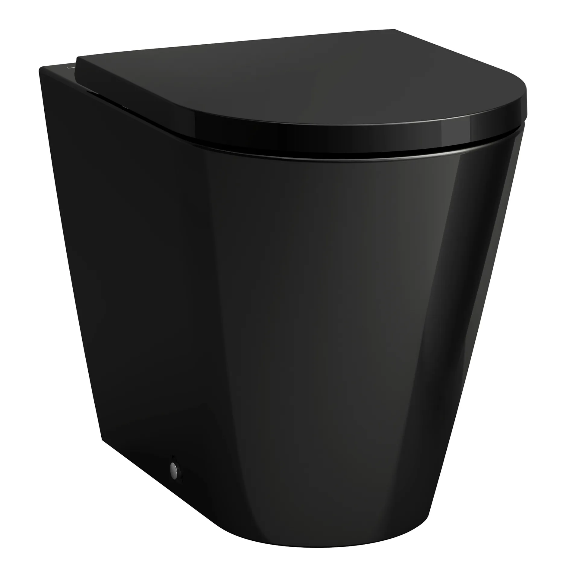 Laufen Stand-Tiefspül-WC Keramikhöhe 43 cm „Kartell“ 370 × 430 × 560 mm in Schwarz glänzend, Abgang waagerecht, ohne Spülrand