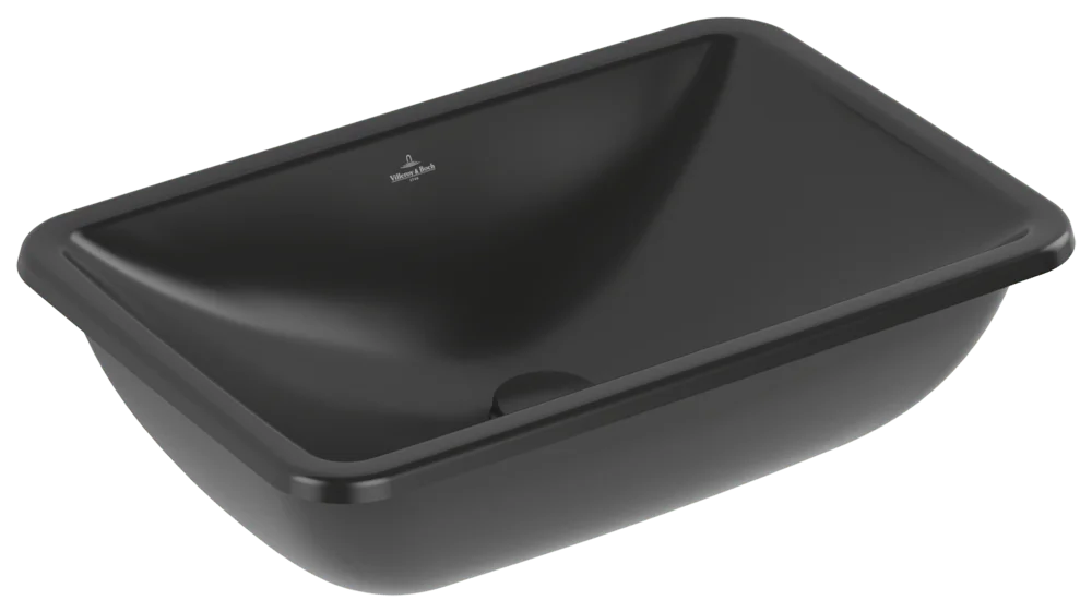 Villeroy & Boch Loop & Friends Unterbauwaschbecken 4A5701, 540 x 340 mm, Rechteck, ohne Überlauf, Pure Black CeramicPlus