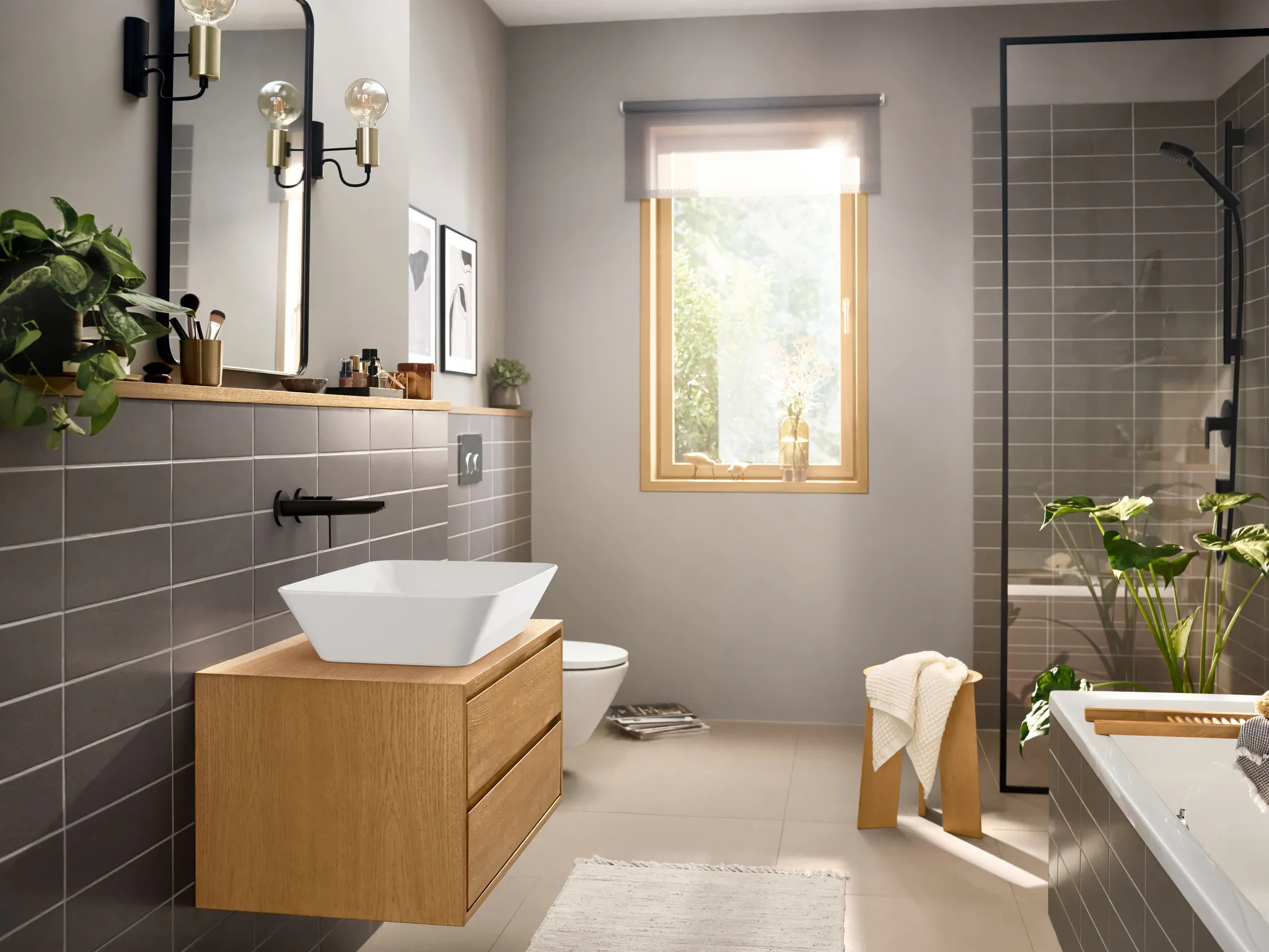 Hansgrohe Rebris E Einhebel-Waschtischmischer Unterputz für Wandmontage mit Auslauf 20 cm, Mattschwarz Hansgrohe Rebris E Einhebel-Waschtischmischer Unterputz für Wandmontage mit Auslauf 20 cm, Mattschwarz