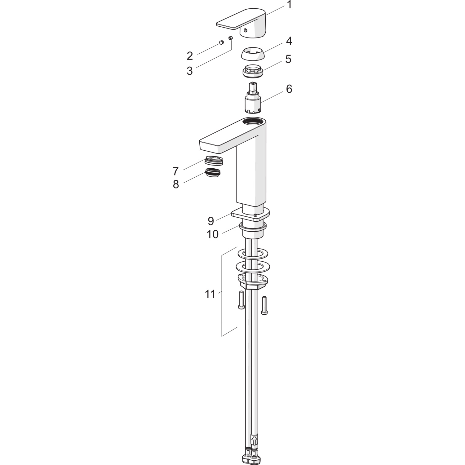 HA Einhebelmischer Waschtischbatterie HANSASTELA 5718 Ablaufgarnitur mit Zugstange Ausladung 174mm Chrom