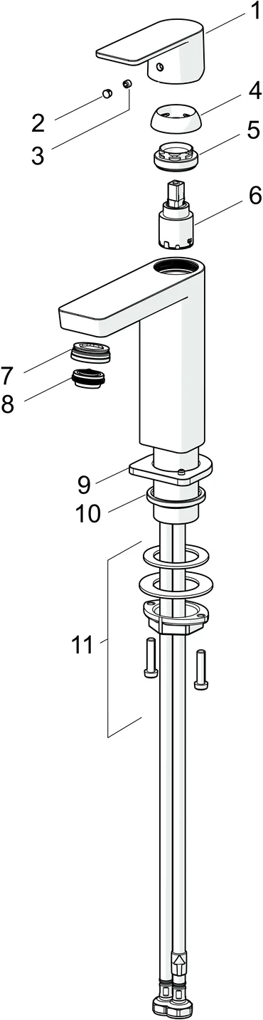 HansaSTELA Waschtischarmatur HansaSTELA 2021, Einhebelmischer, Chrom, Ausladung 174mm