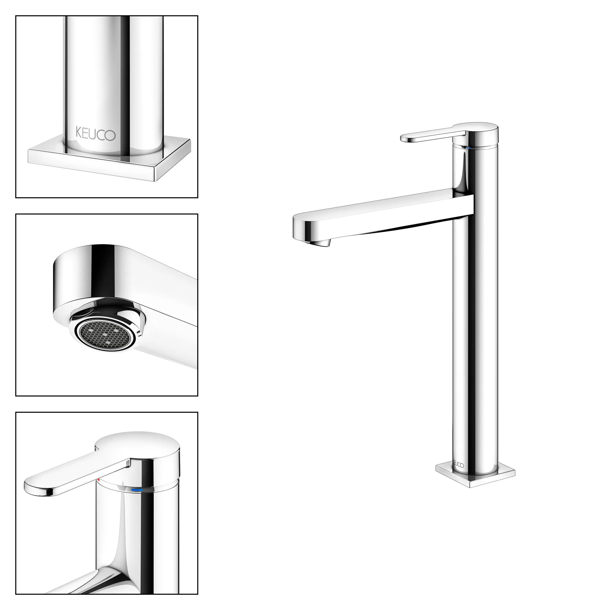 KEUCO IXMO Einhebel-Waschtischmischer 210 IXMO Flat ohne Zugstangen-Ablaufgarnitur IXMO Flat, Rosette rund verchromt KEUCO IXMO Einhebel-Waschtischmischer 210 IXMO Flat ohne Zugstangen-Ablaufgarnitur IXMO Flat, Rosette rund verchromt