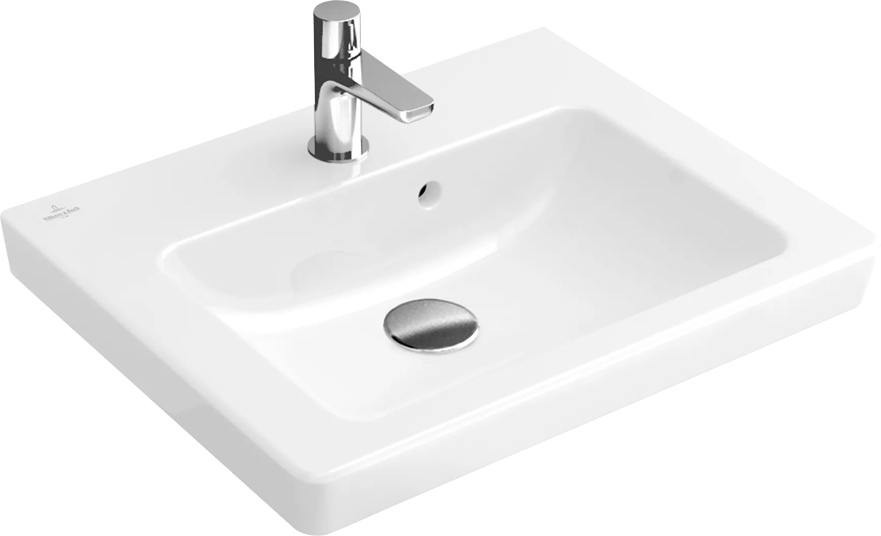 Villeroy & Boch Handwaschbecken für Montage mit Möbel „Subway 2.0“ 500 × 400 × 140 mm, mit Hahnlochbohrung, Hahnlochposition mittig, mit Hahnlochbank in Weiß Alpin Villeroy & Boch Handwaschbecken für Montage mit Möbel „Subway 2.0“ 500 × 400 × 140 mm, mit Hahnlochbohrung, Hahnlochposition mittig, mit Hahnlochbank in Weiß Alpin