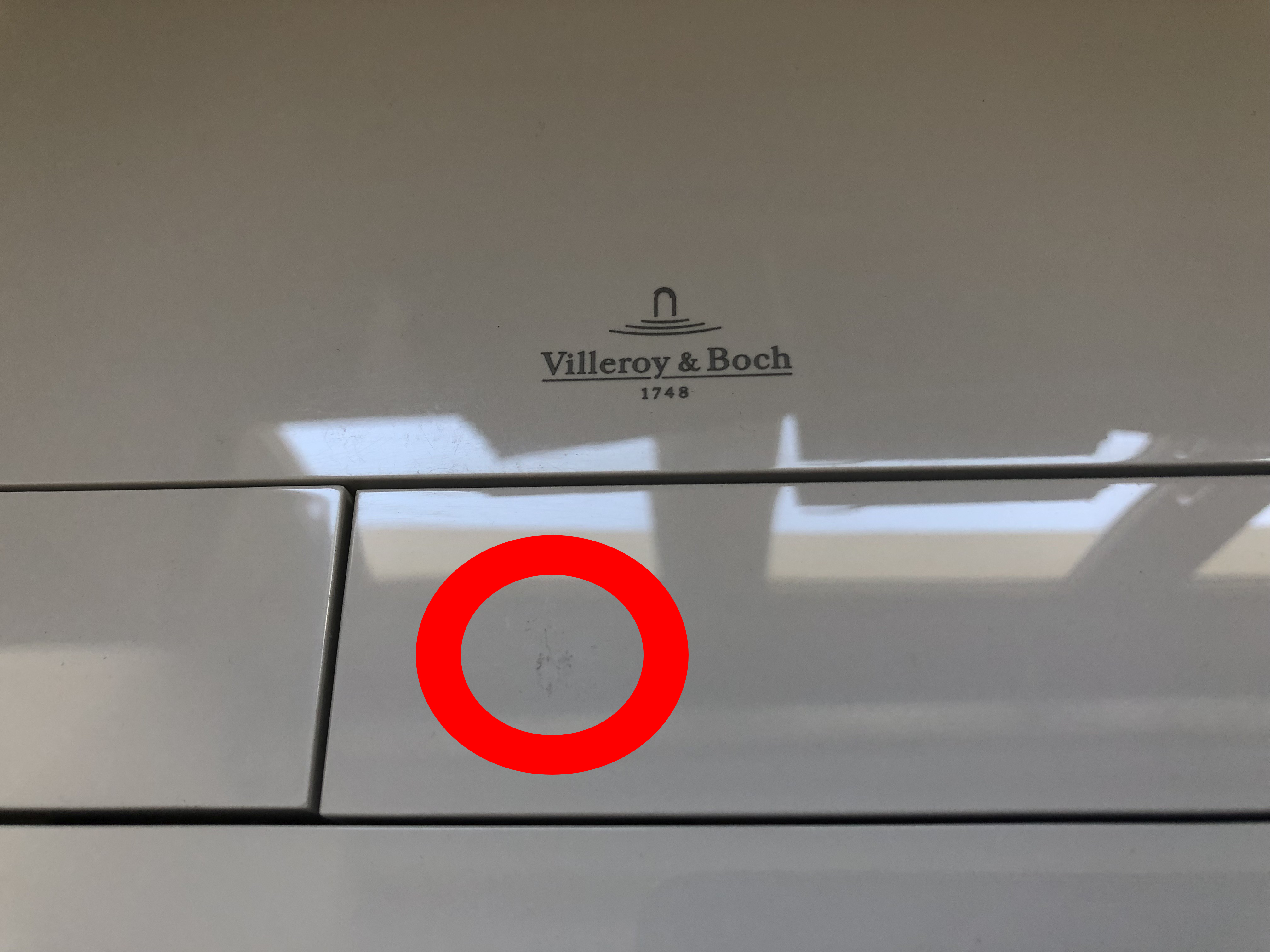 WC-Betätigungsplatte ViConnect, 253 x 145 x 10 mm, B-Ware, Kratzer auf großer Taste 922490 WC-Betätigungsplatte ViConnect, 253 x 145 x 10 mm, B-Ware, Kratzer auf großer Taste 922490