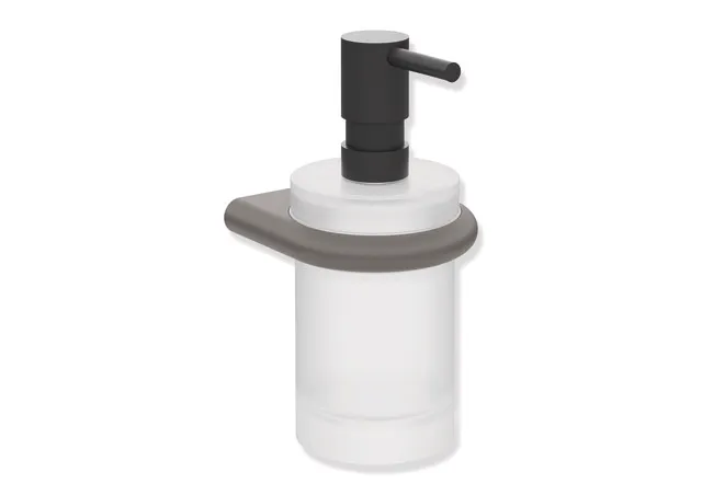 Seifenspender mit Halter, Halter aus Edelstahl, pulverbeschichtet, Seifenspender aus satiniertem Kristallglas, Pumpenkopf aus Edelstahl, pulverbeschichtet, Füllmenge ca. 200 ml, Breite 85 mm, Höhe 168 mm, Tiefe 92 mm, in Farbe DC Seifenspender mit Halter, Halter aus Edelstahl, pulverbeschichtet, Seifenspender aus satiniertem Kristallglas, Pumpenkopf aus Edelstahl, pulverbeschichtet, Füllmenge ca. 200 ml, Breite 85 mm, Höhe 168 mm, Tiefe 92 mm, in Farbe DC