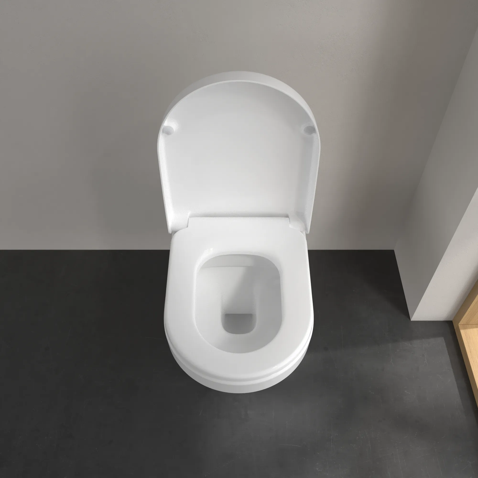 Wand-Tiefspül-WC Combi-Pack DirectFlush „ViCare“ mit Klappgriff „ViCare Design“ 37 × 32,5 × 70 cm ohne Spülrand