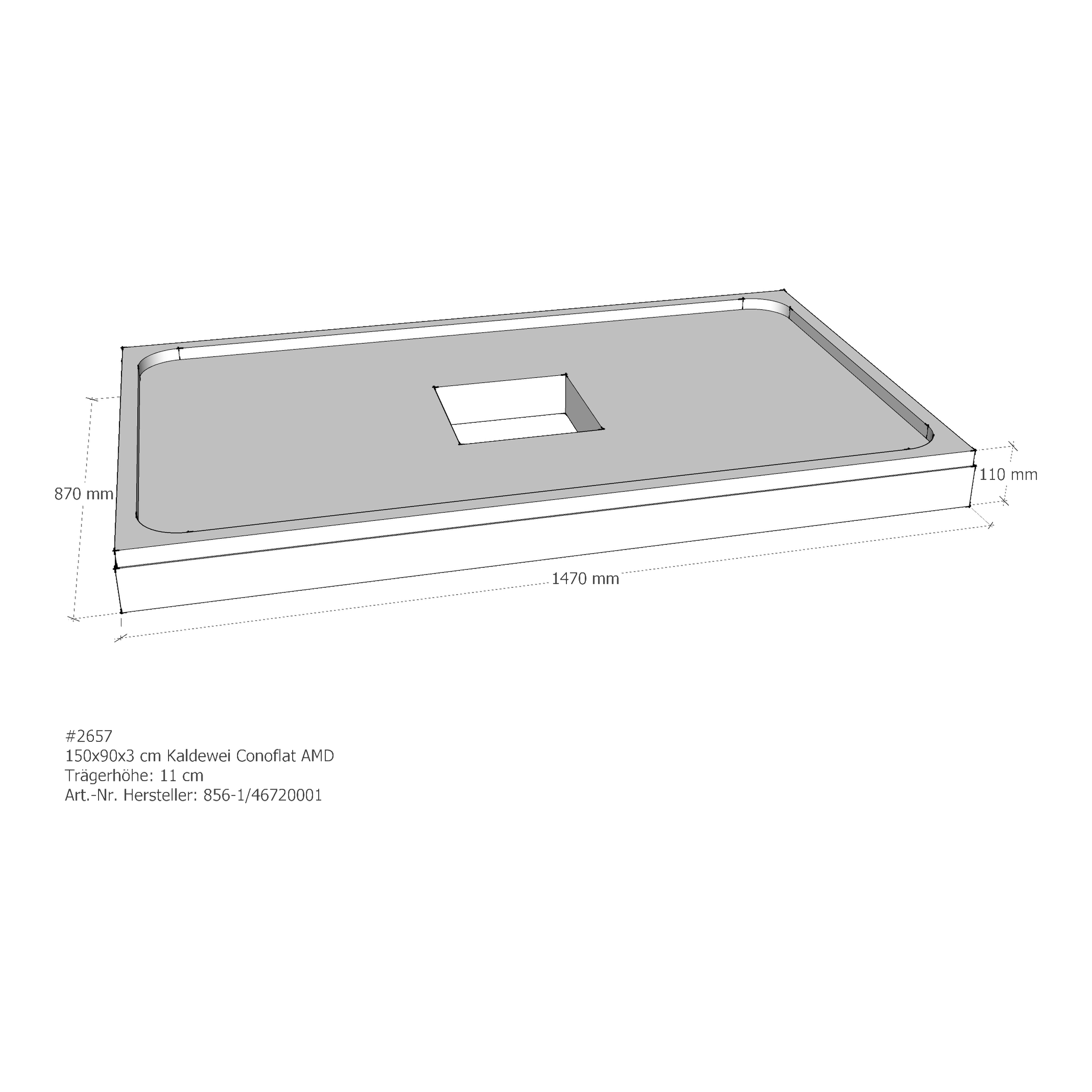 Duschwannenträger für Kaldewei Conoflat 150 × 90 × 2,3 cm Breite: 90 cm / Länge: 150 cm Duschwannenträger für Kaldewei Conoflat 150 × 90 × 2,3 cm Breite: 90 cm / Länge: 150 cm