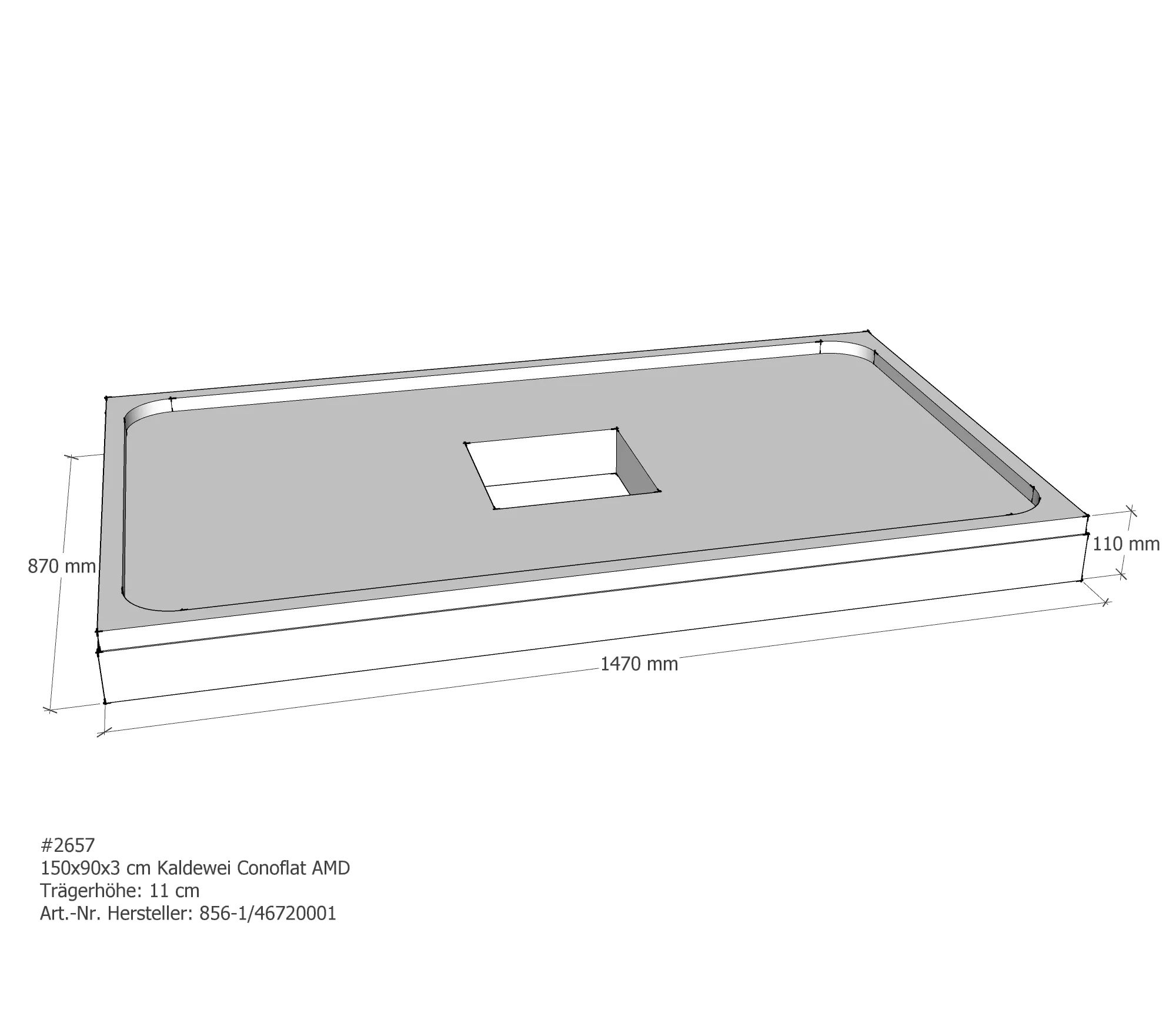 Duschwannenträger für Kaldewei Conoflat 150 × 90 × 2,3 cm Breite: 90 cm / Länge: 150 cm Duschwannenträger für Kaldewei Conoflat 150 × 90 × 2,3 cm Breite: 90 cm / Länge: 150 cm