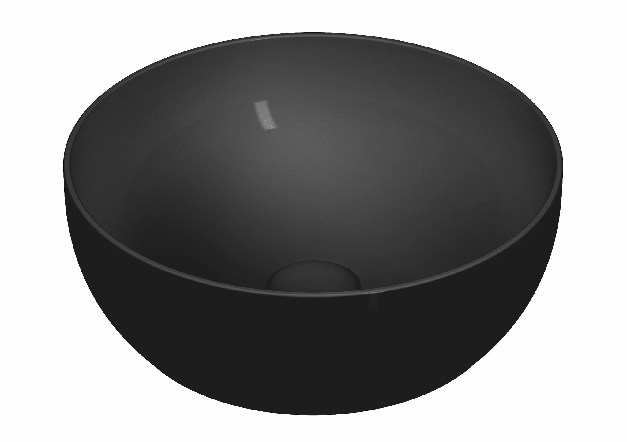 VitrA Outline Aufsatzschale rund d: 40 cm CERAFINE Sanitärkeramik Schwarz Matt