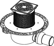 drainpoint S 122 Ablaufset Norm mit Seal System Universalflansch und Edelstahlrostrahmen