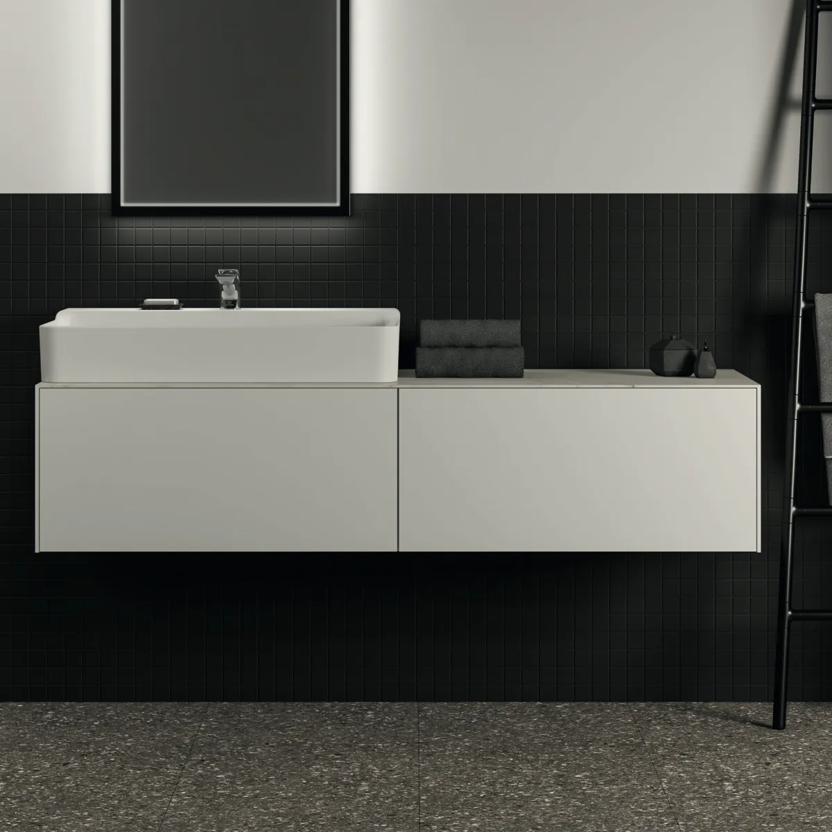 Waschtischplatte Conca, aus Keramik, 1587x505x6mm, Marmor Noir Desir Waschtischplatte Conca, aus Keramik, 1587x505x6mm, Marmor Noir Desir