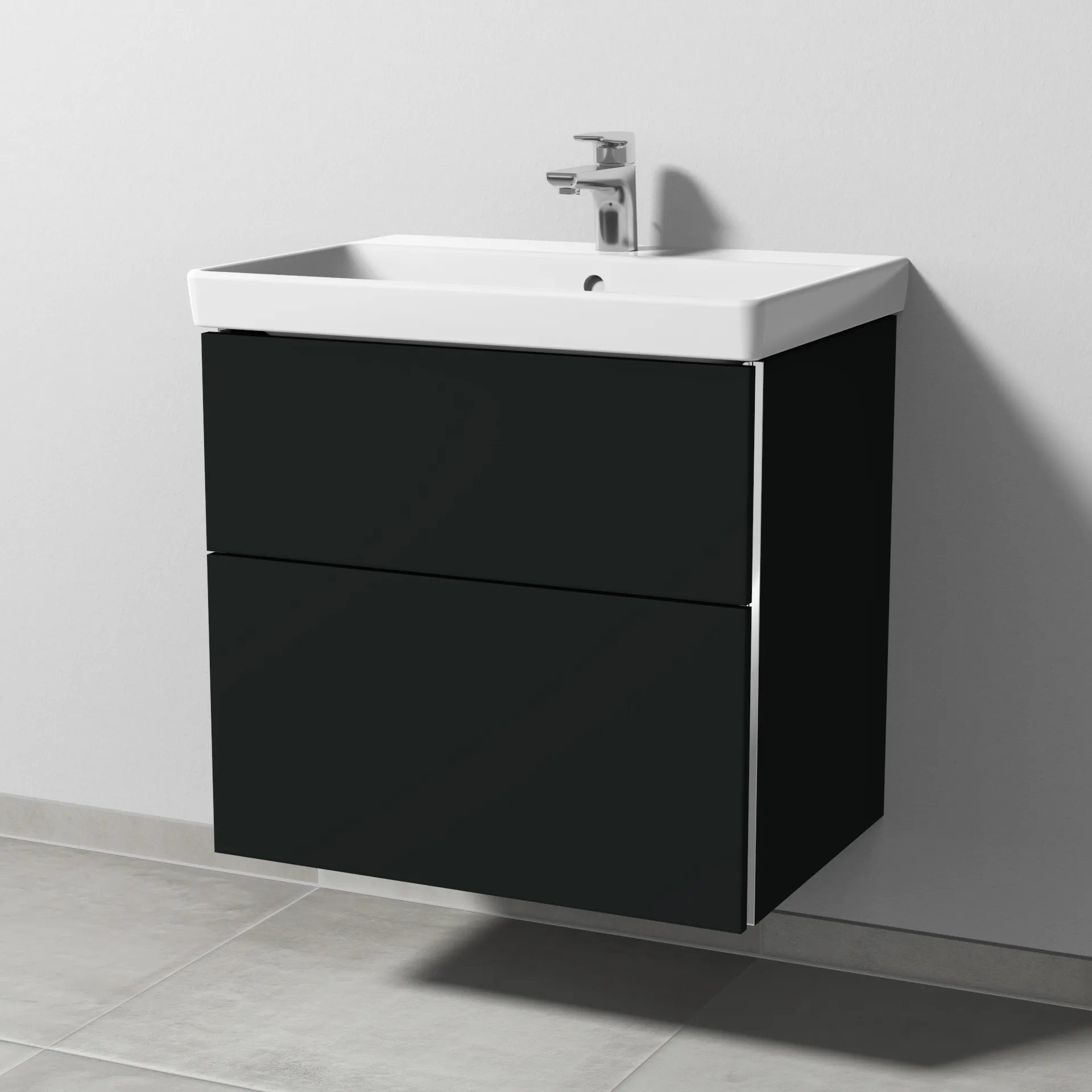 Sanipa Waschtischunterschrank „3way“ passend zu Keramik-Waschtische Avento von Villeroy & Boch 625 × 580 × 452 mm in Vulkan (matt)
