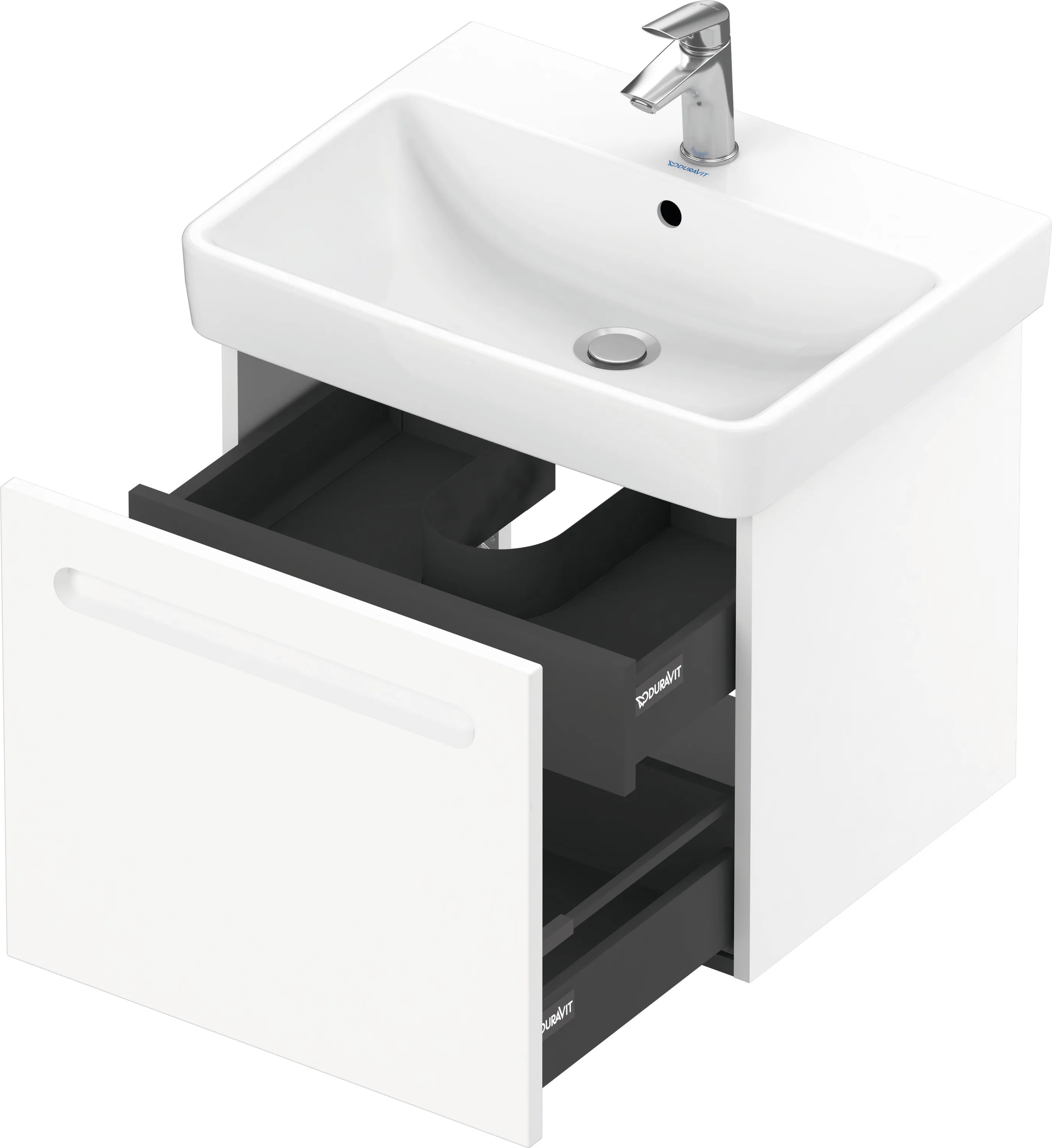 Duravit Waschtischunterschrank wandhängend „No.1“ 54 × 47,8 × 42,6 cm in Beton Matt