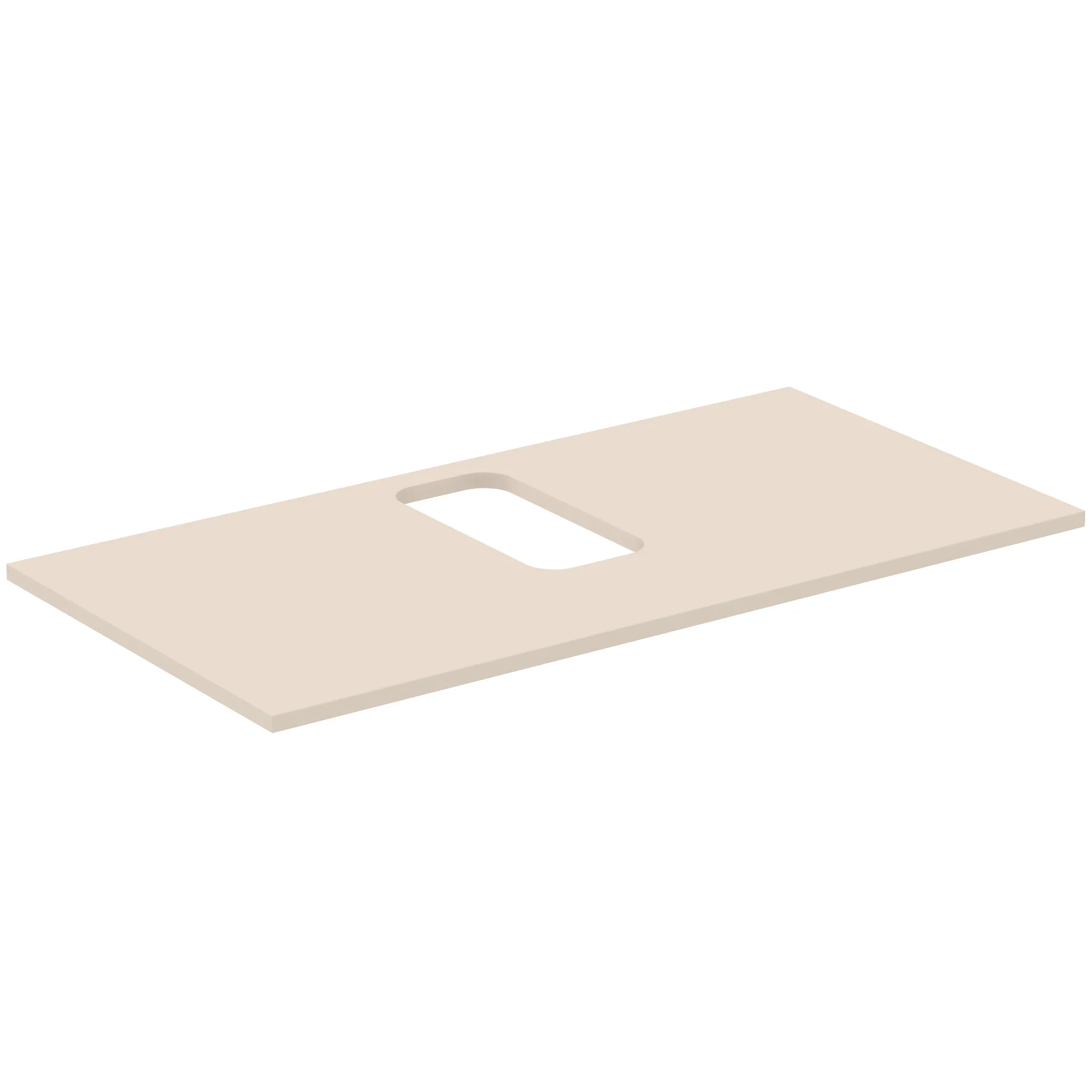 Waschtischplatte i.life B mittiger Ausschnitt für ein Wand-Waschtisch 1002x507x18mm Weiß matt