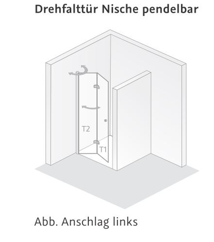 HSK teilgerahmte Nische Drehfalttür pendelbar „Exklusiv“ Glas Linea 01 (80 cm), Profile Chromoptik (Alu Hochglanz poliert), Scharniere Premium Classic, B: 750 mm H: 2000 mm HSK teilgerahmte Nische Drehfalttür pendelbar „Exklusiv“ Glas Linea 01 (80 cm), Profile Chromoptik (Alu Hochglanz poliert), Scharniere Premium Classic, B: 750 mm H: 2000 mm