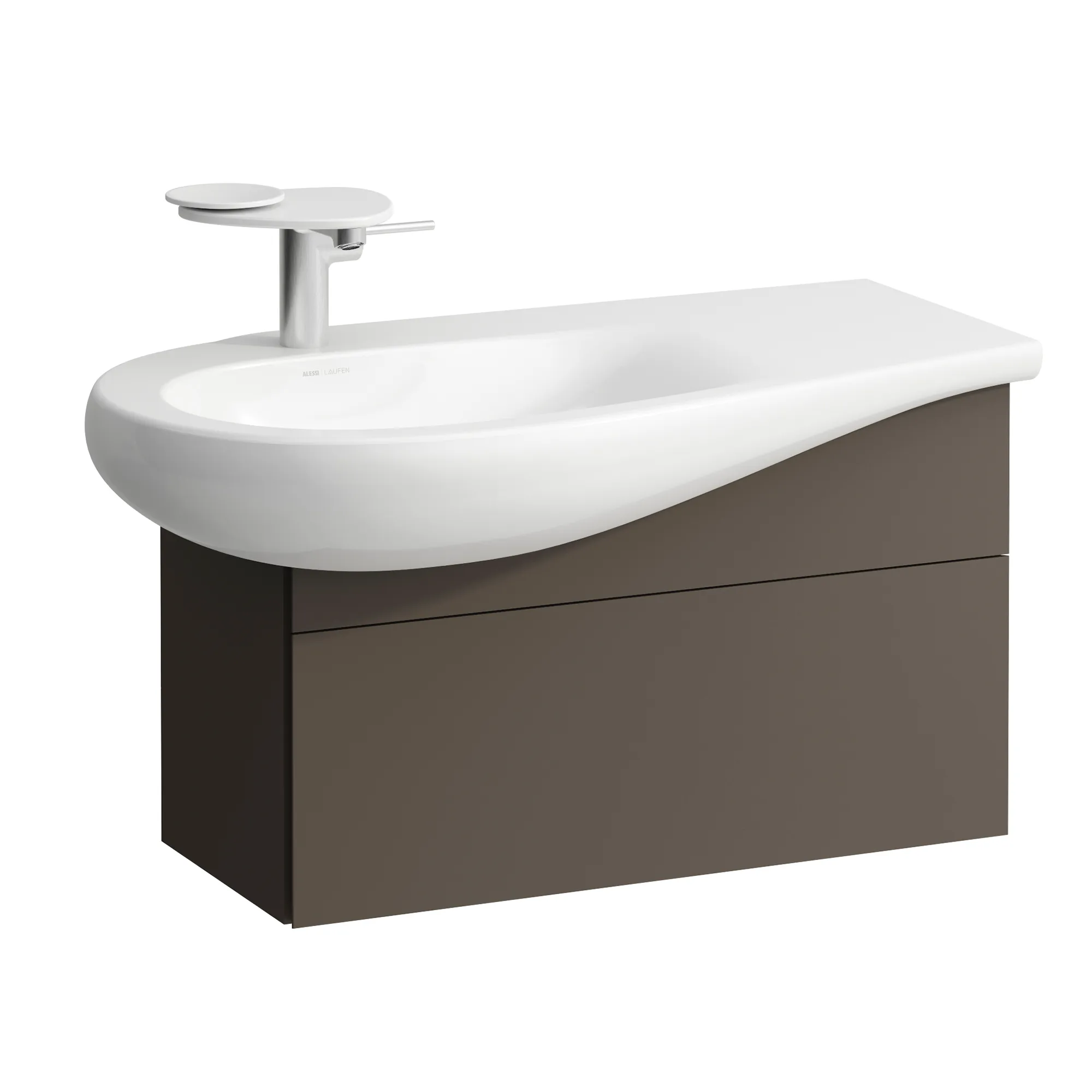 Waschtischunterbau, ILBAGNOALESSI, 321x732x442, 1 Schublade, integrierte, versteckte Griffe seitlich, Vollauszug, Soft-Close, Siphonausschnitt links, passend zu Waschtisch H814975, Weiß matt Waschtischunterbau, ILBAGNOALESSI, 321x732x442, 1 Schublade, integrierte, versteckte Griffe seitlich, Vollauszug, Soft-Close, Siphonausschnitt links, passend zu Waschtisch H814975, Weiß matt