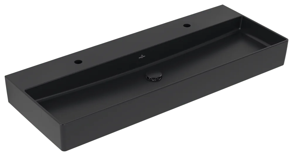 Villeroy & Boch Memento 2.0 Waschbecken TitanCeram Pure Black CeramicPlus 1200x470mm