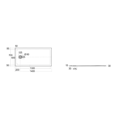 Kludi Duschwanne „Terra“ 1400 × 700 mm in mattweiß (≈ RAL 9016) Kludi Duschwanne „Terra“ 1400 × 700 mm in mattweiß (≈ RAL 9016)