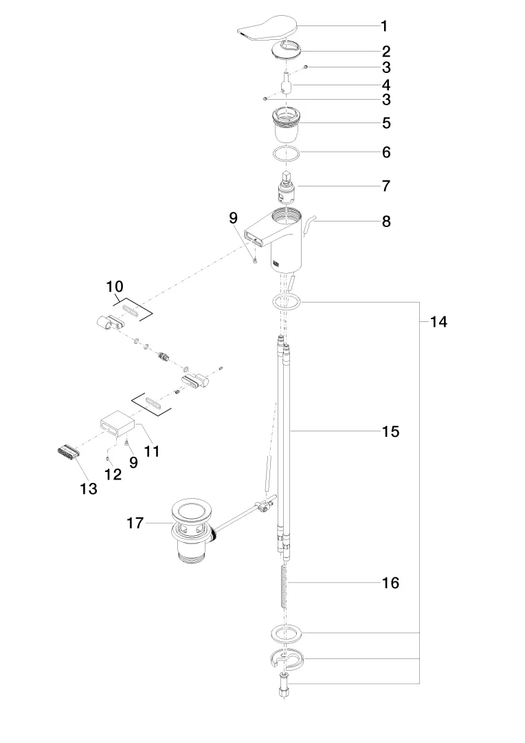Bidet-Einhandbatterie mit Ablaufgarnitur LISSÉ Chrom 33600845 Bidet-Einhandbatterie mit Ablaufgarnitur LISSÉ Chrom 33600845
