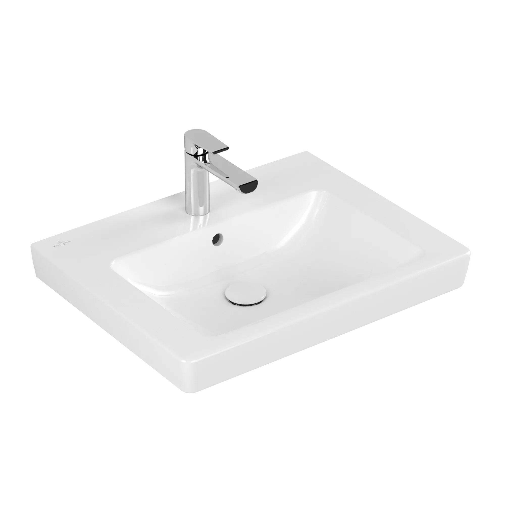 Villeroy & Boch Wandwaschtisch geschliffen „Subway 2.0“ 600 × 470 × 150 mm, mit Hahnlochbohrung, Hahnlochposition mittig, mit Hahnlochbank in Weiß Alpin Villeroy & Boch Wandwaschtisch geschliffen „Subway 2.0“ 600 × 470 × 150 mm, mit Hahnlochbohrung, Hahnlochposition mittig, mit Hahnlochbank in Weiß Alpin
