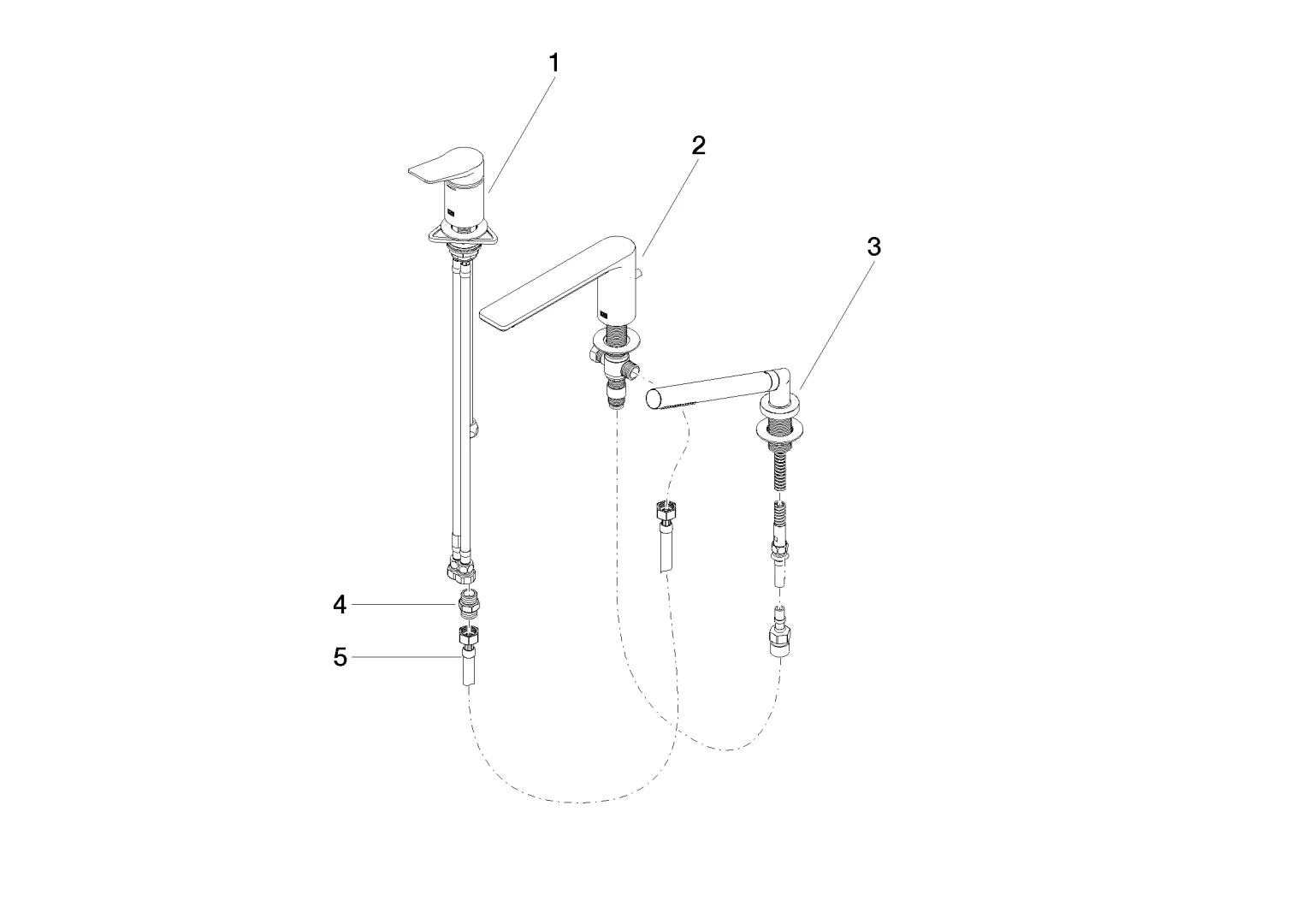 Wannen-Dreiloch-Einhandbatterie für Wannenrand- bzw. Fliesenrandmontage LISSÉ Chrom 27412845 Wannen-Dreiloch-Einhandbatterie für Wannenrand- bzw. Fliesenrandmontage LISSÉ Chrom 27412845
