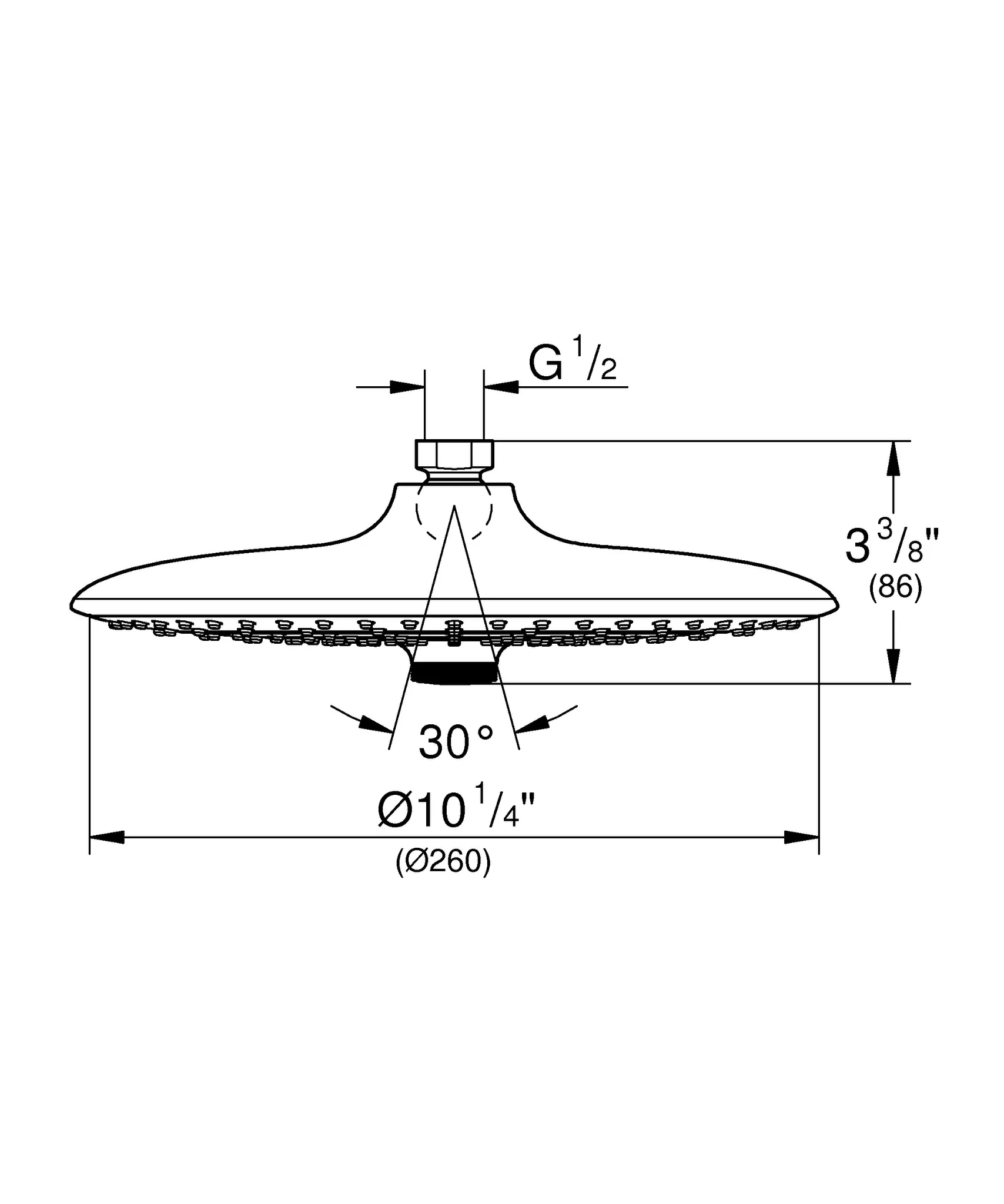 Kopfbrause Euphoria 260 SmartControl 26457, 3 Strahlarten, 9,5 l/min Durchflusskonstanthalter chrom Kopfbrause Euphoria 260 SmartControl 26457, 3 Strahlarten, 9,5 l/min Durchflusskonstanthalter chrom