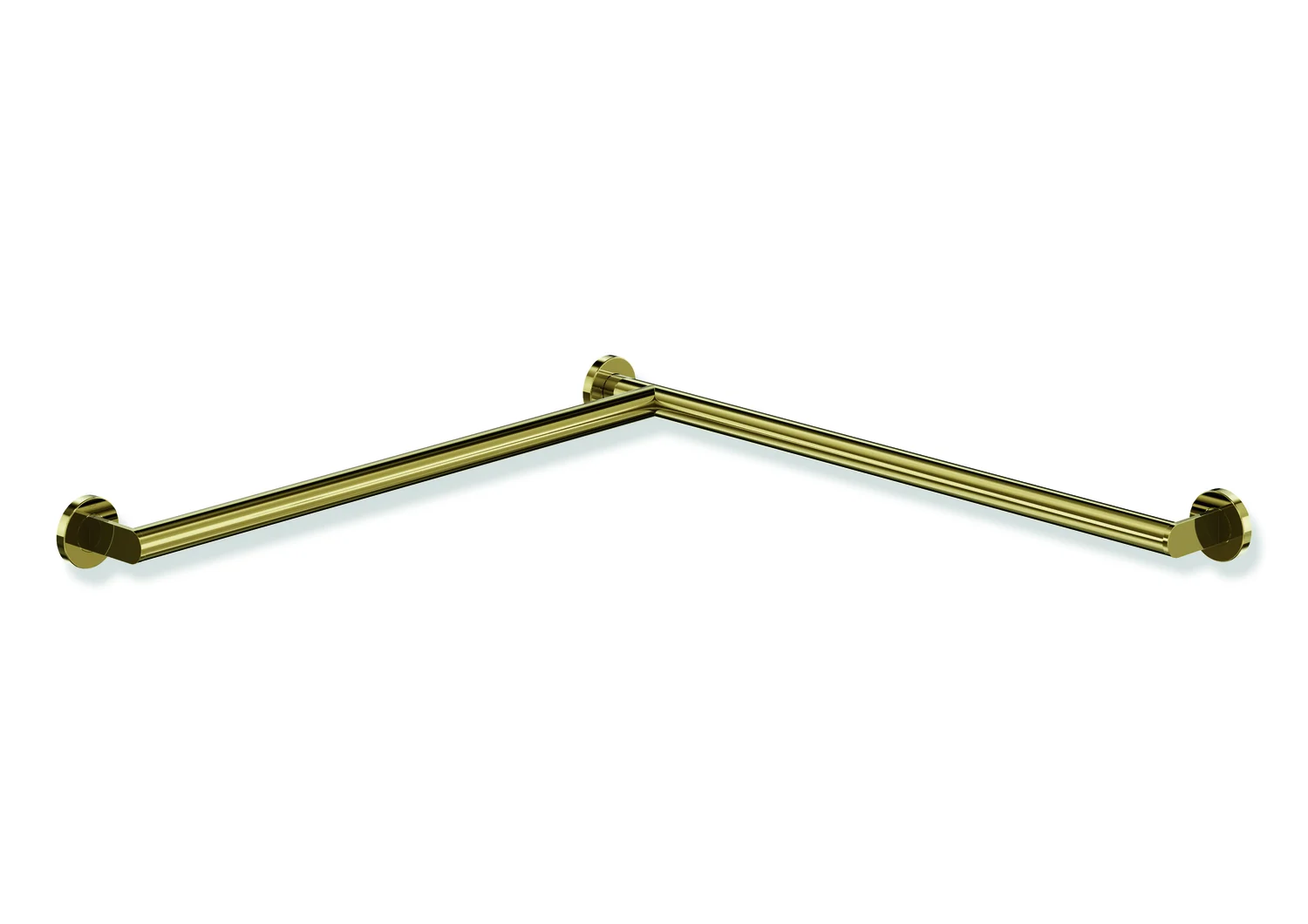 HEWI Dusch- und Wannenhandlauf System 900, Edelstahl PVD gold glänzend, Länge 765 mm, Durchmesser 32 mm, links HEWI Dusch- und Wannenhandlauf System 900, Edelstahl PVD gold glänzend, Länge 765 mm, Durchmesser 32 mm, links