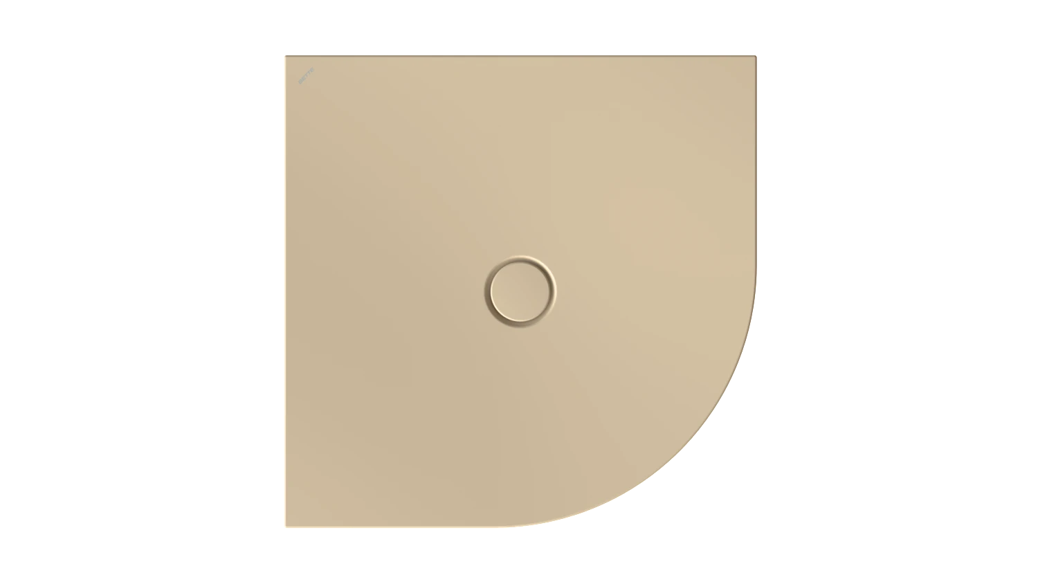 Bette viertelkreis Duschwanne „BetteFloor Corner“ 900 × 900 mm ohne Oberflächenbeschichtung, mit BetteGlasur Plus, ohne Wannenträger, in Bahamabeige