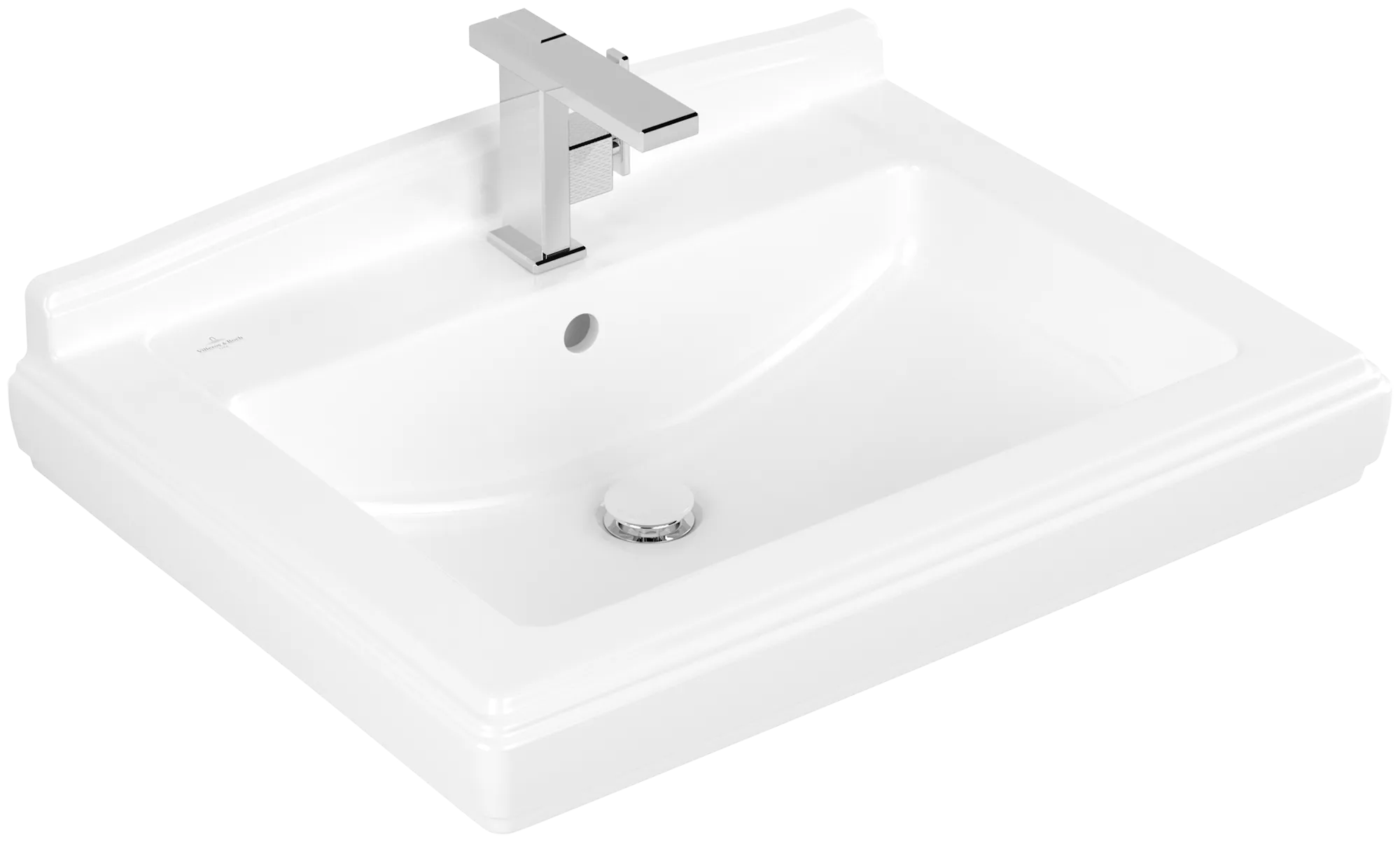 Villeroy & Boch Wandwaschtisch „Hommage“ 750 × 580 × 270 mm in Weiß Alpin, mit CeramicPlus Villeroy & Boch Wandwaschtisch „Hommage“ 750 × 580 × 270 mm in Weiß Alpin, mit CeramicPlus