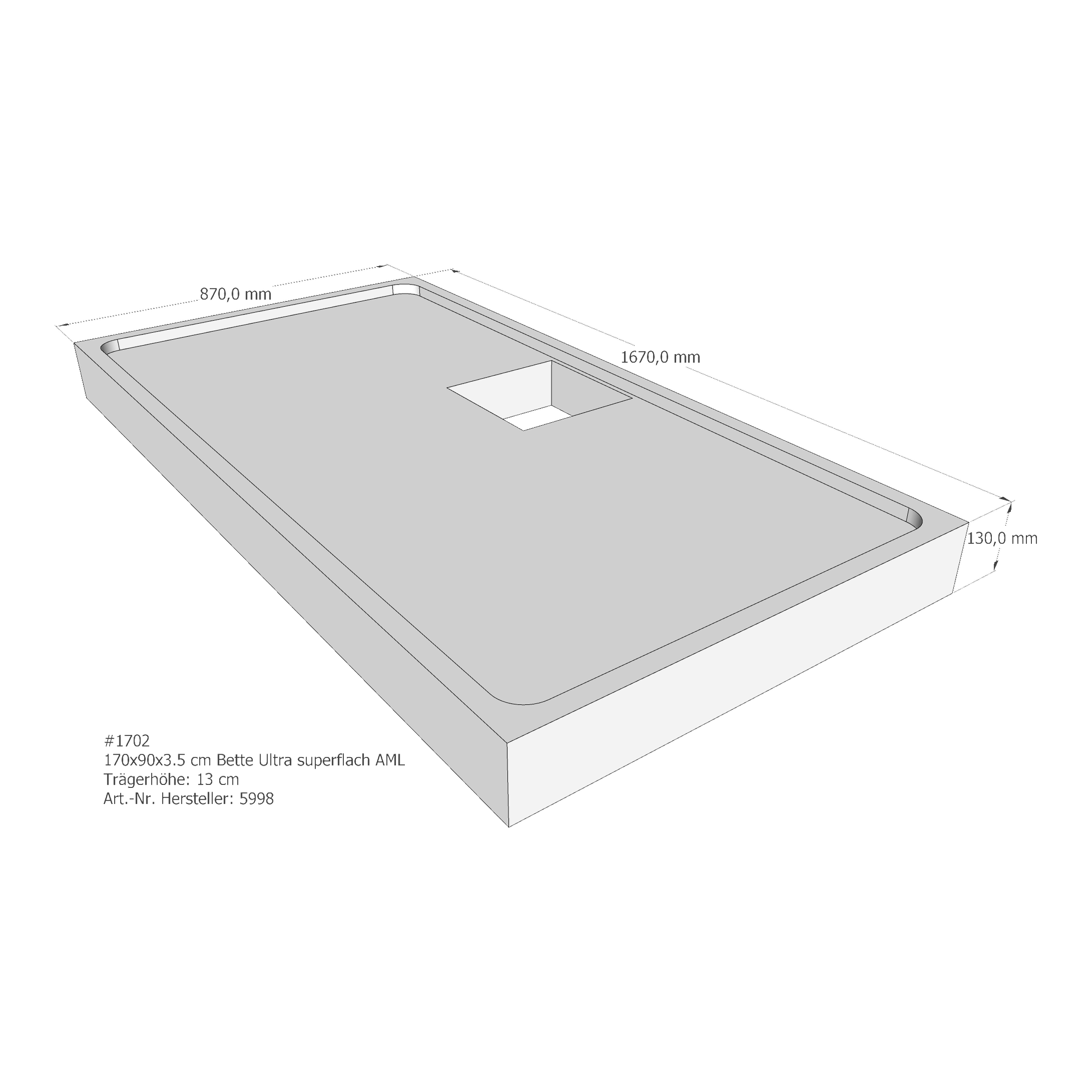 Duschwannenträger für Bette Ultra (superflach) 170 × 90 × 3,5 cm Duschwannenträger für Bette Ultra (superflach) 170 × 90 × 3,5 cm