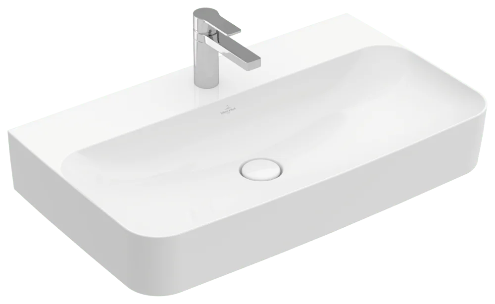 Villeroy & Boch Wandwaschbecken Finion 470x800x165mm Weiße Alpin CeramicPlus Rechteck TitanCeram mit verdecktem Überlauf Villeroy & Boch Wandwaschbecken Finion 470x800x165mm Weiße Alpin CeramicPlus Rechteck TitanCeram mit verdecktem Überlauf