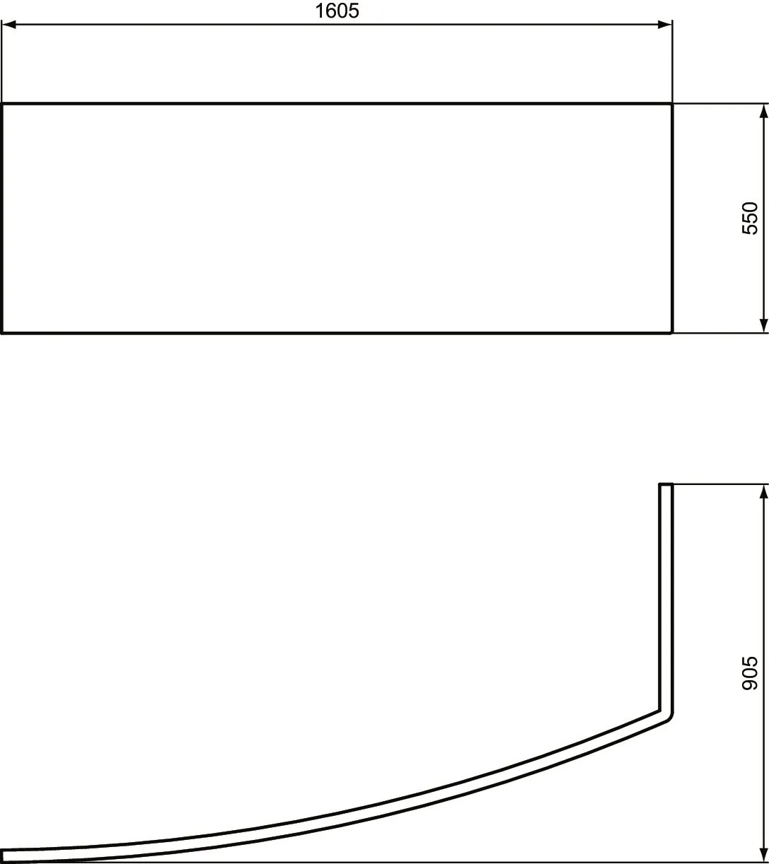 Frondschürze i.life für Dusch-Badewanne 160cm Weiß