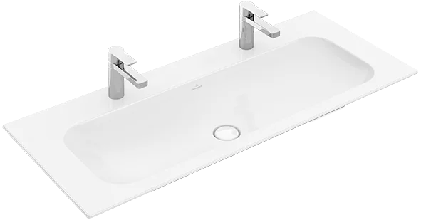 Villeroy & Boch Schrankwaschtisch Finion 4164C1, 1200x500x160 mm, weiß Alpin CeramicPlus, glänzend, für zwei 1-Loch-Armaturen
