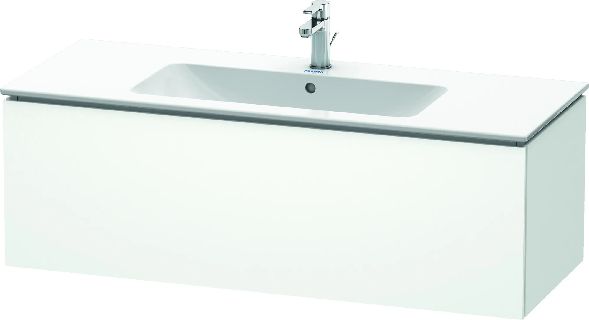 Duravit Waschtischunterschrank wandhängend „L-Cube“ 122 × 40 × 48,1 cm Weiß Matt Duravit Waschtischunterschrank wandhängend „L-Cube“ 122 × 40 × 48,1 cm Weiß Matt